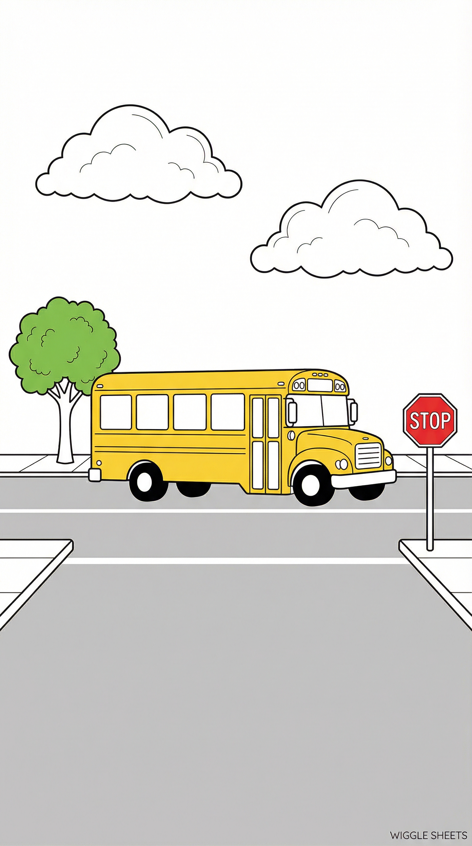 Kids School Bus Coloring Page