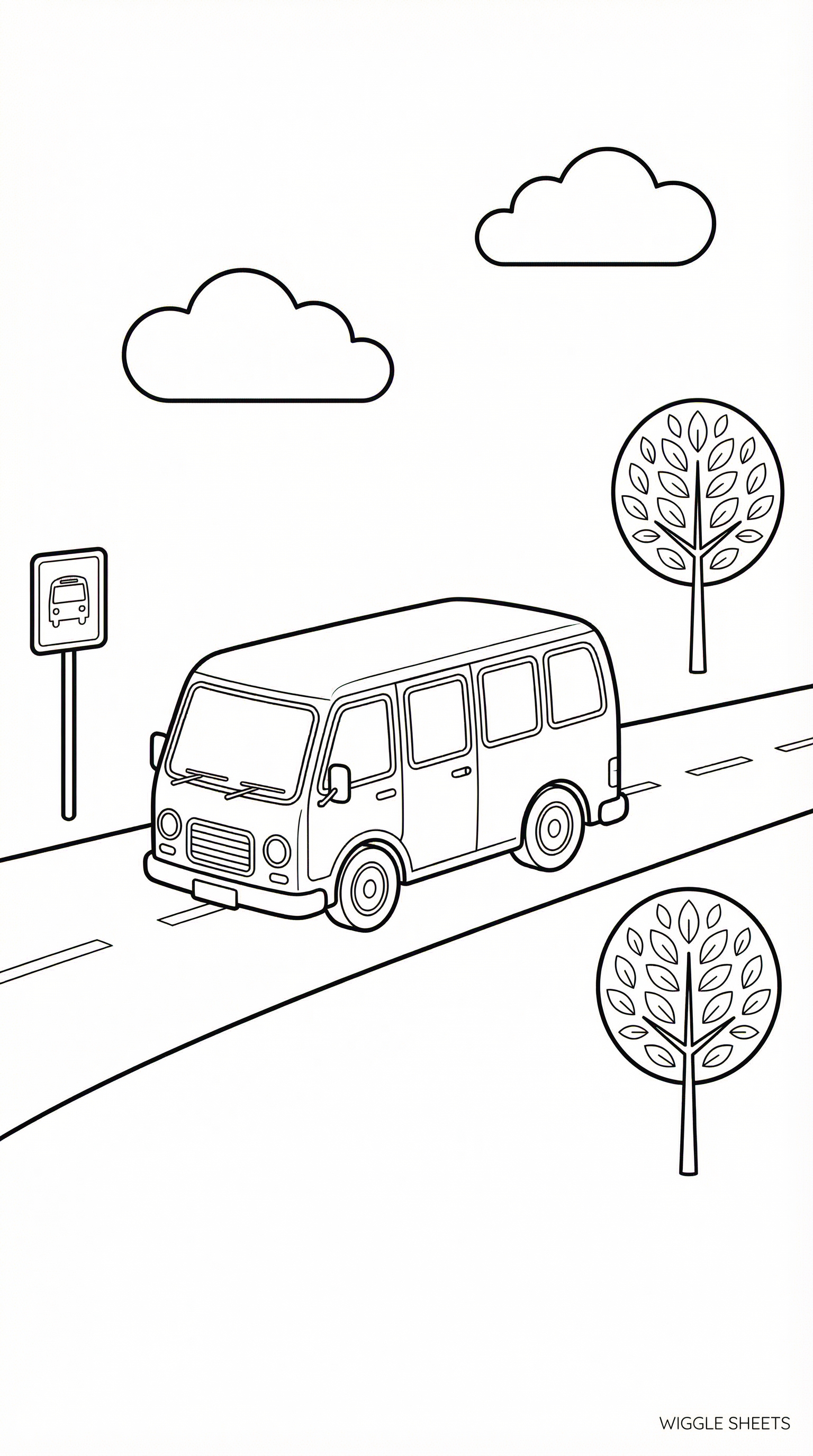 Mini Bus Coloring Page