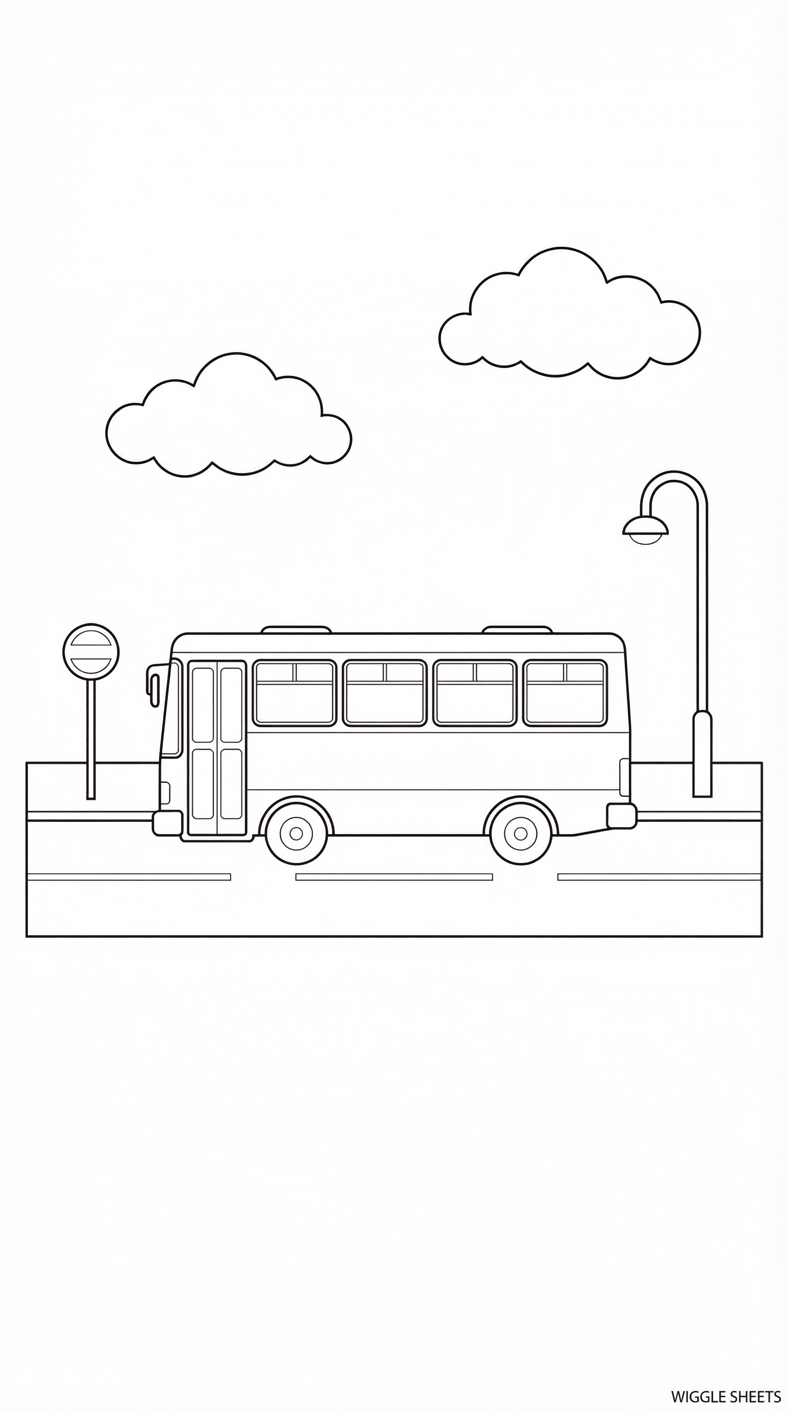 Red Bus Coloring Page