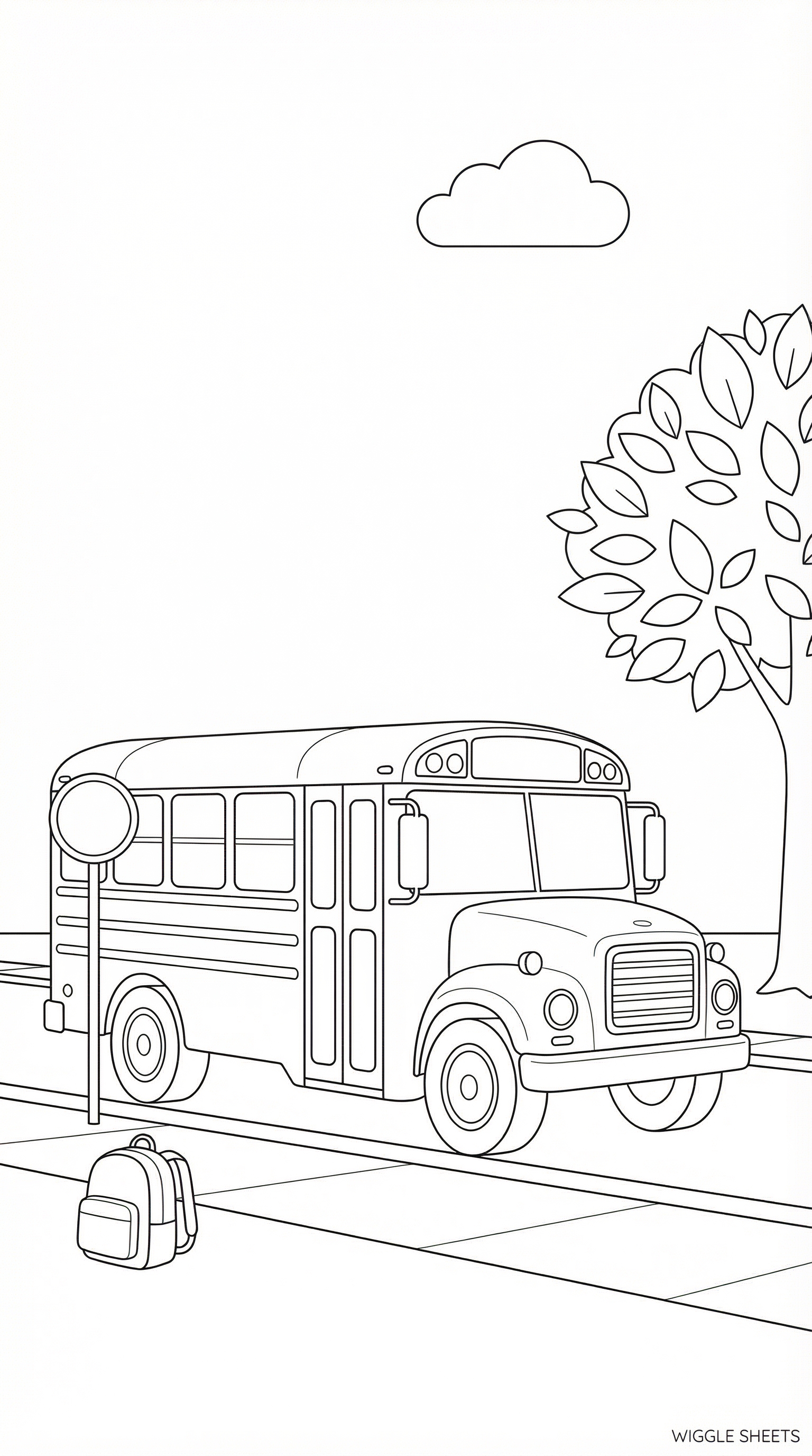 School Bus Stop Coloring Page