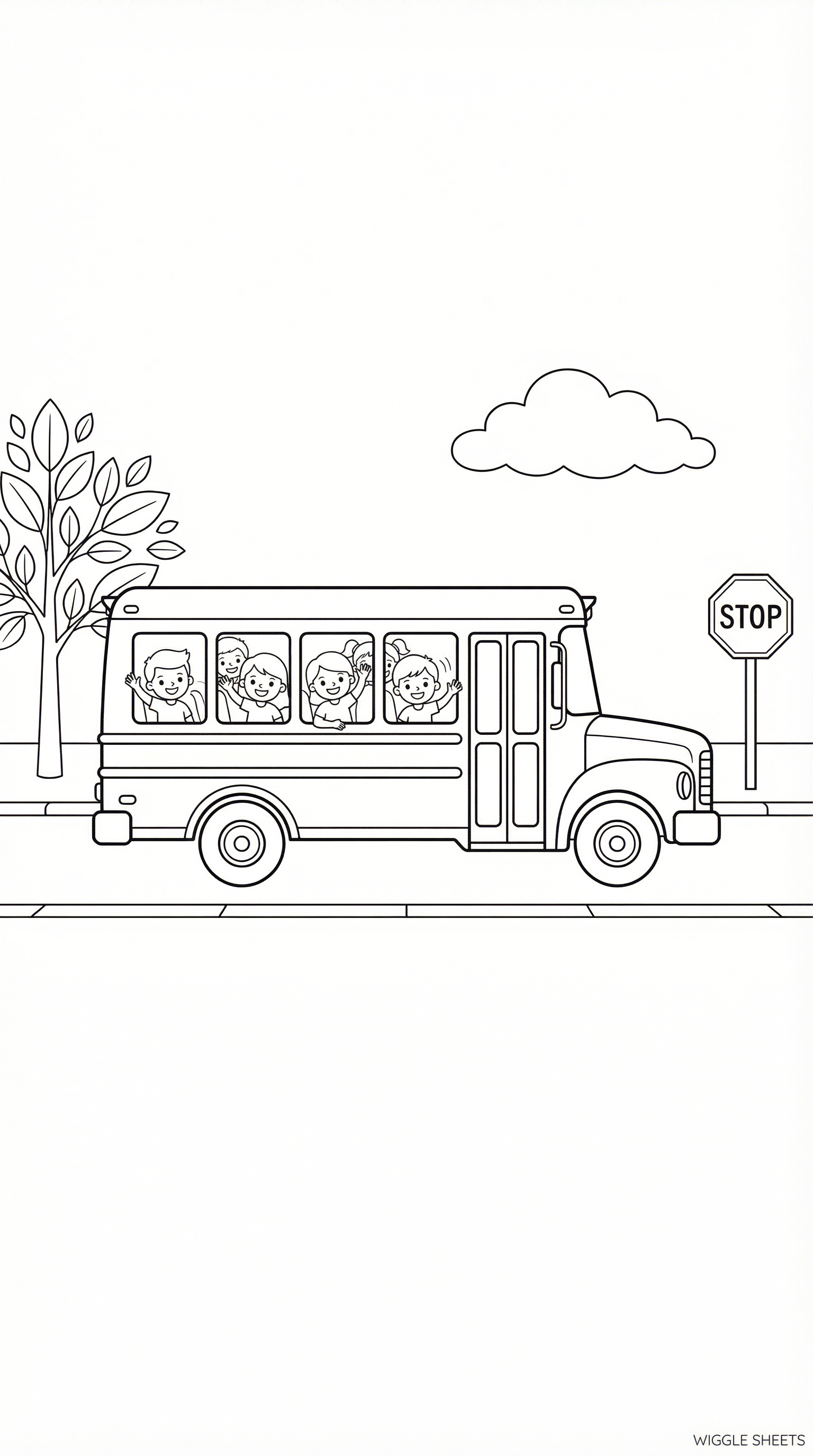 Smiling Bus Coloring Page