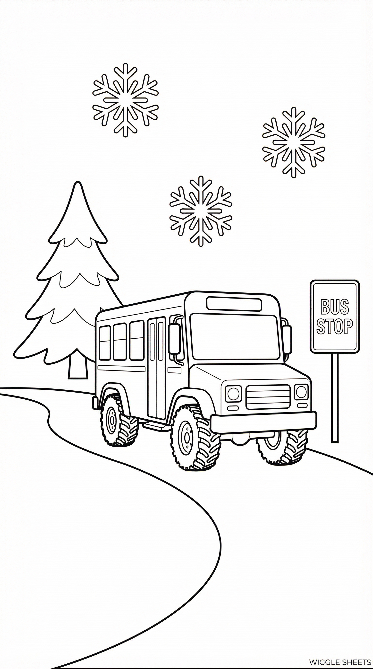 Snow Bus Coloring Page