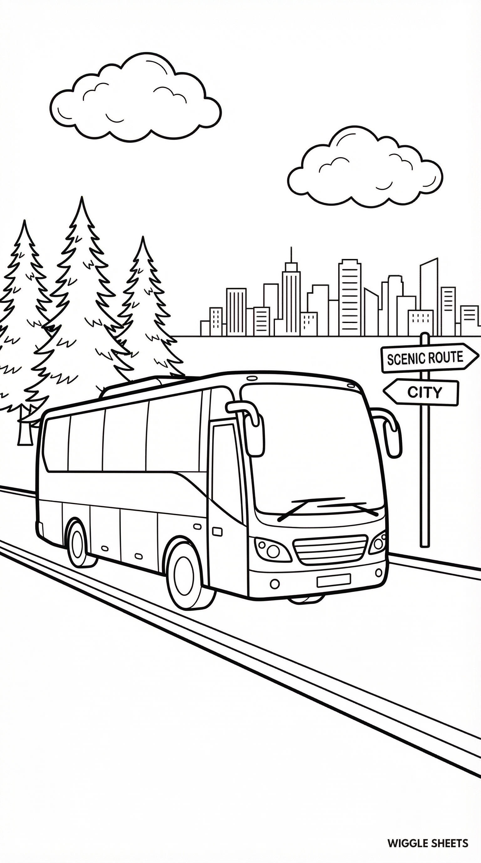 Tourist Bus Coloring Page