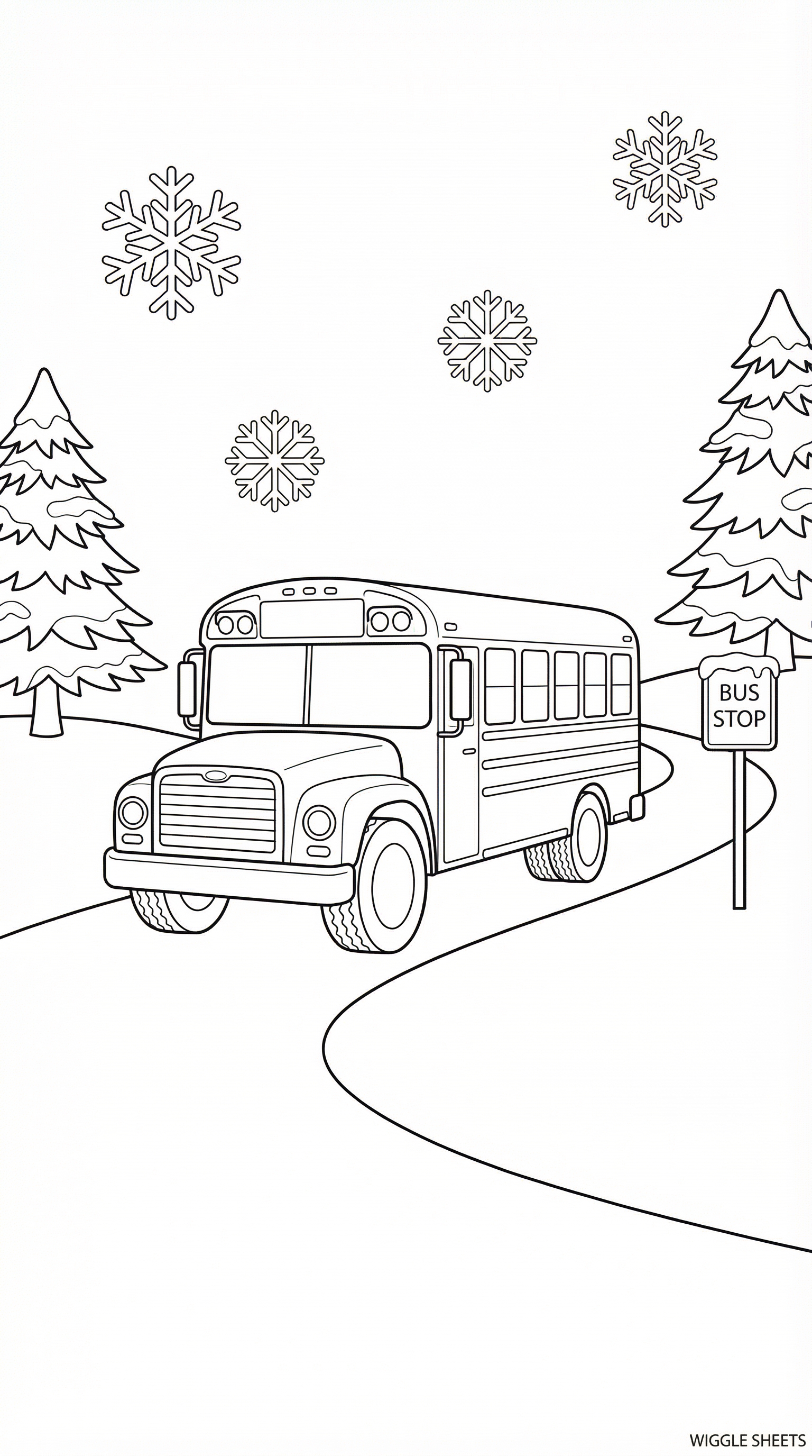 Winter Bus Coloring Page