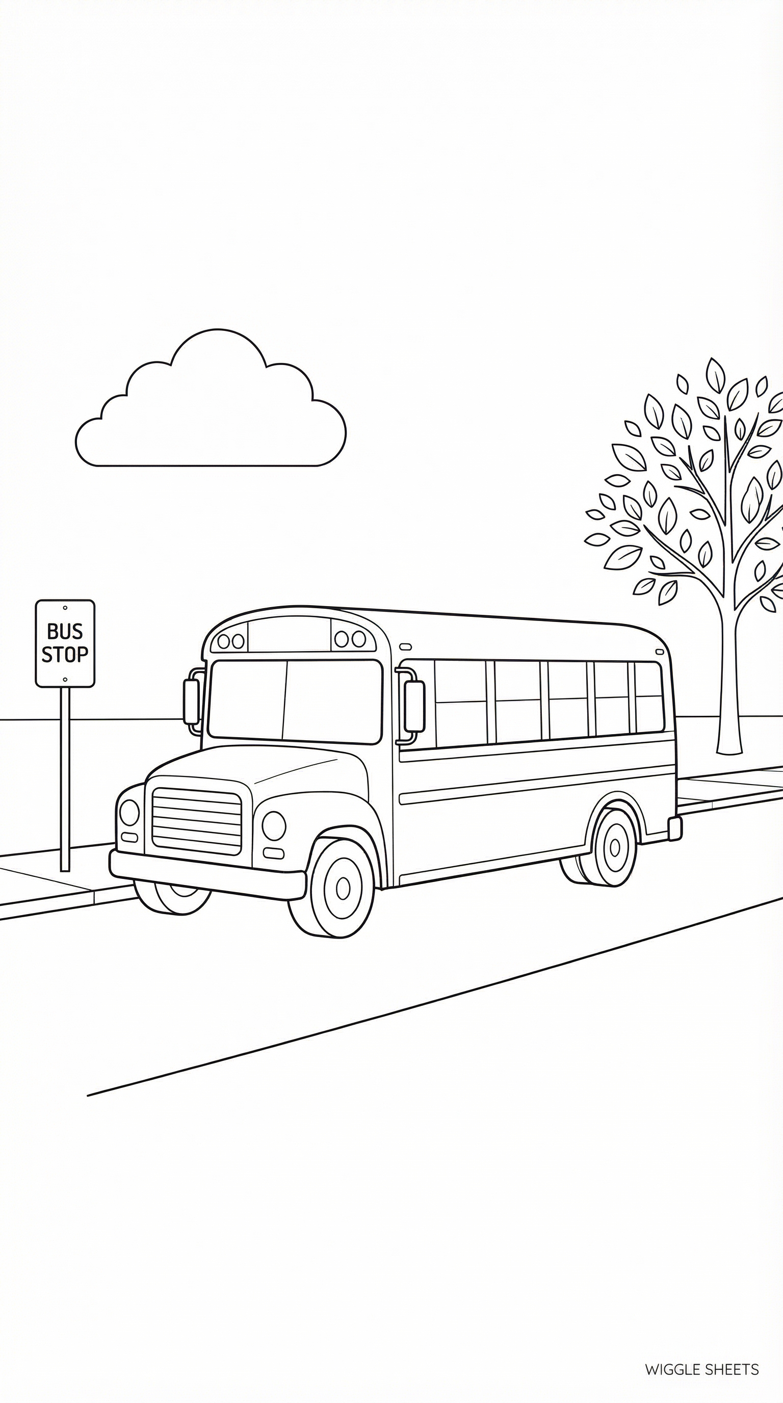 Yellow Bus Coloring Page