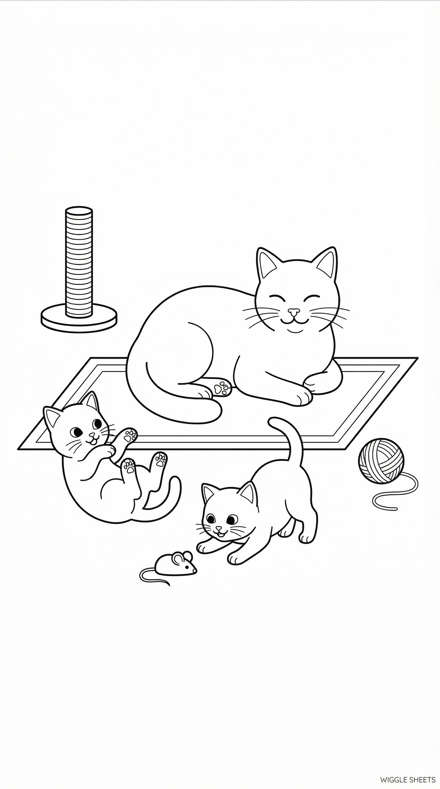 Cat Family Coloring Page