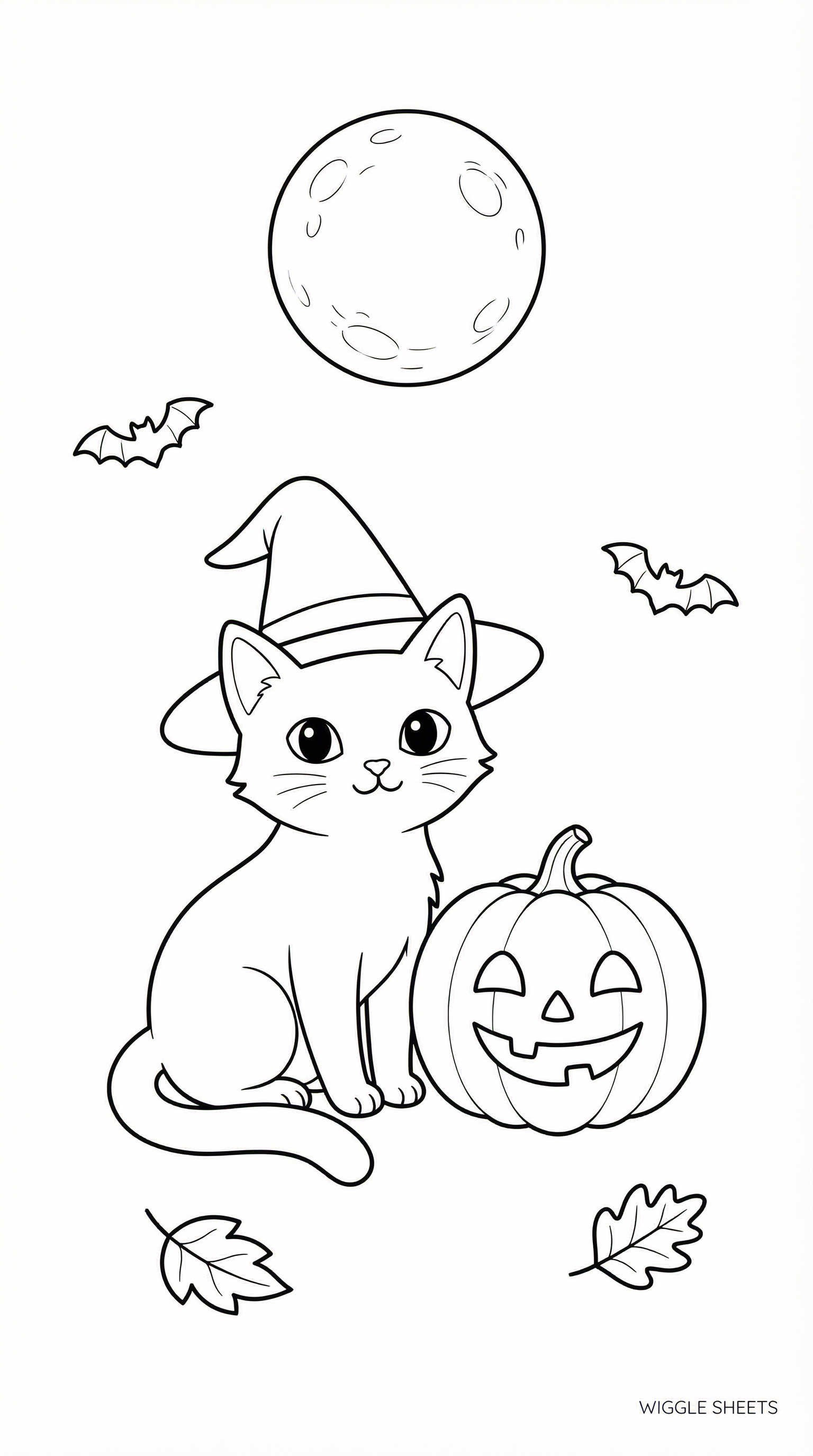 Cat Halloween Coloring Page
