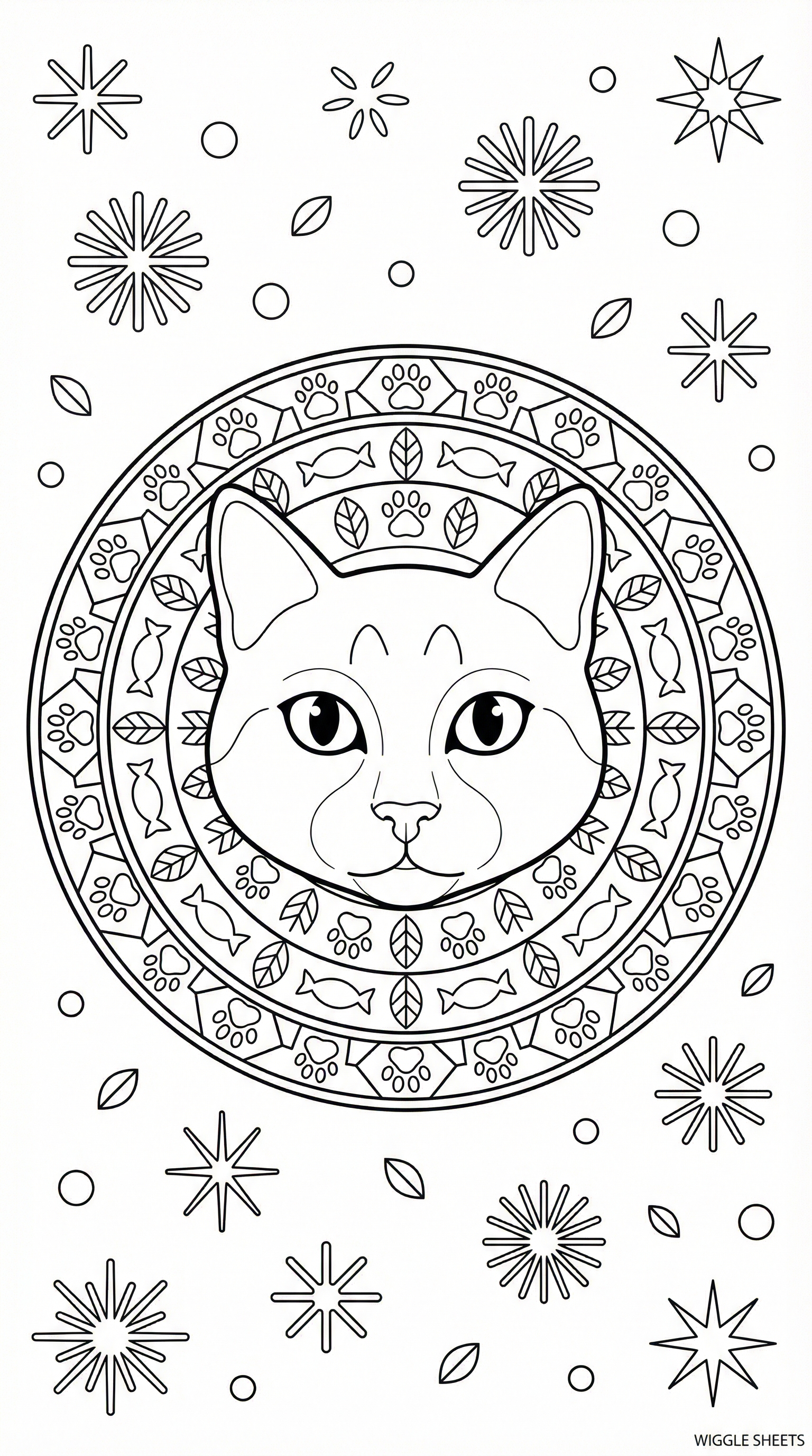 Cat Mandala Coloring Page