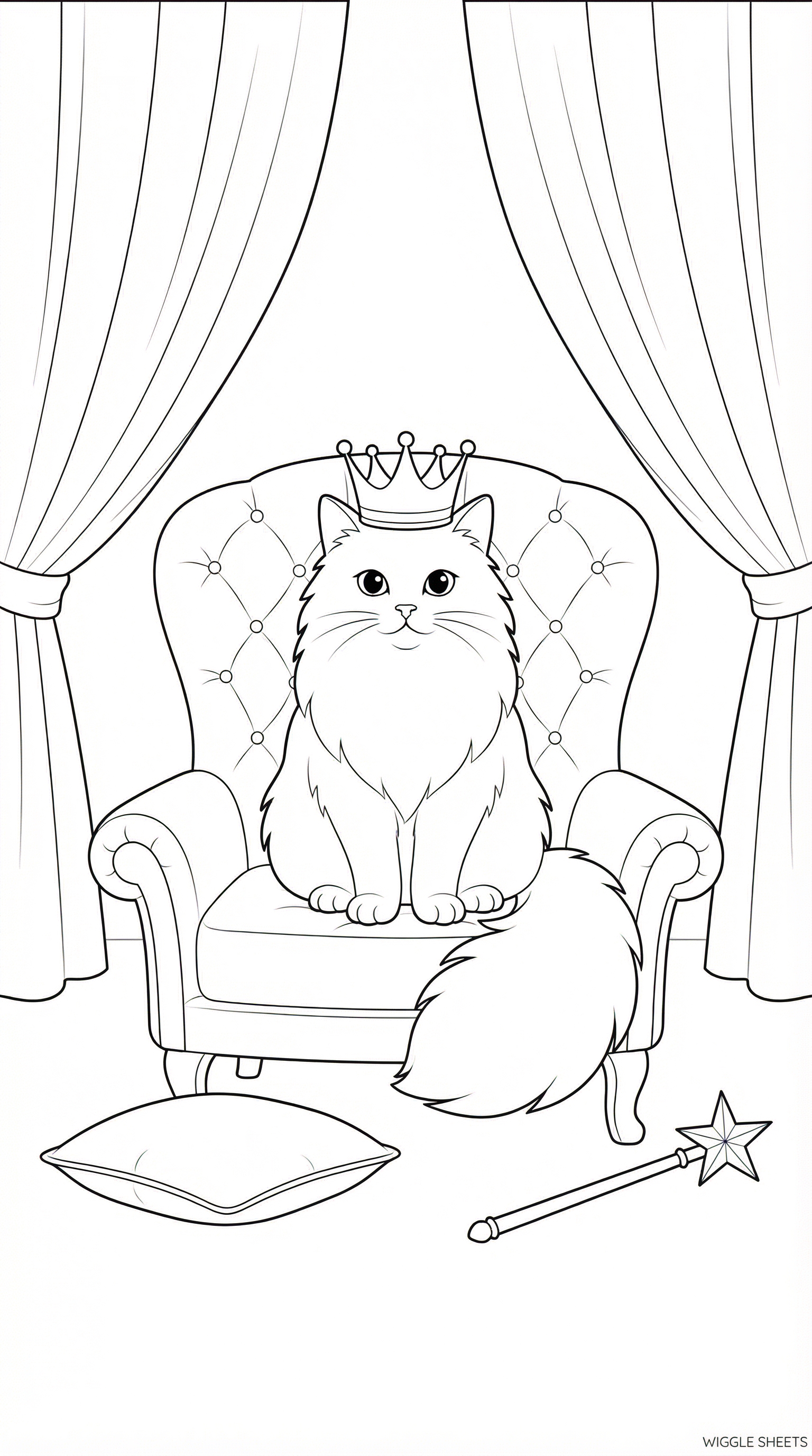 Cat Princess Coloring Page