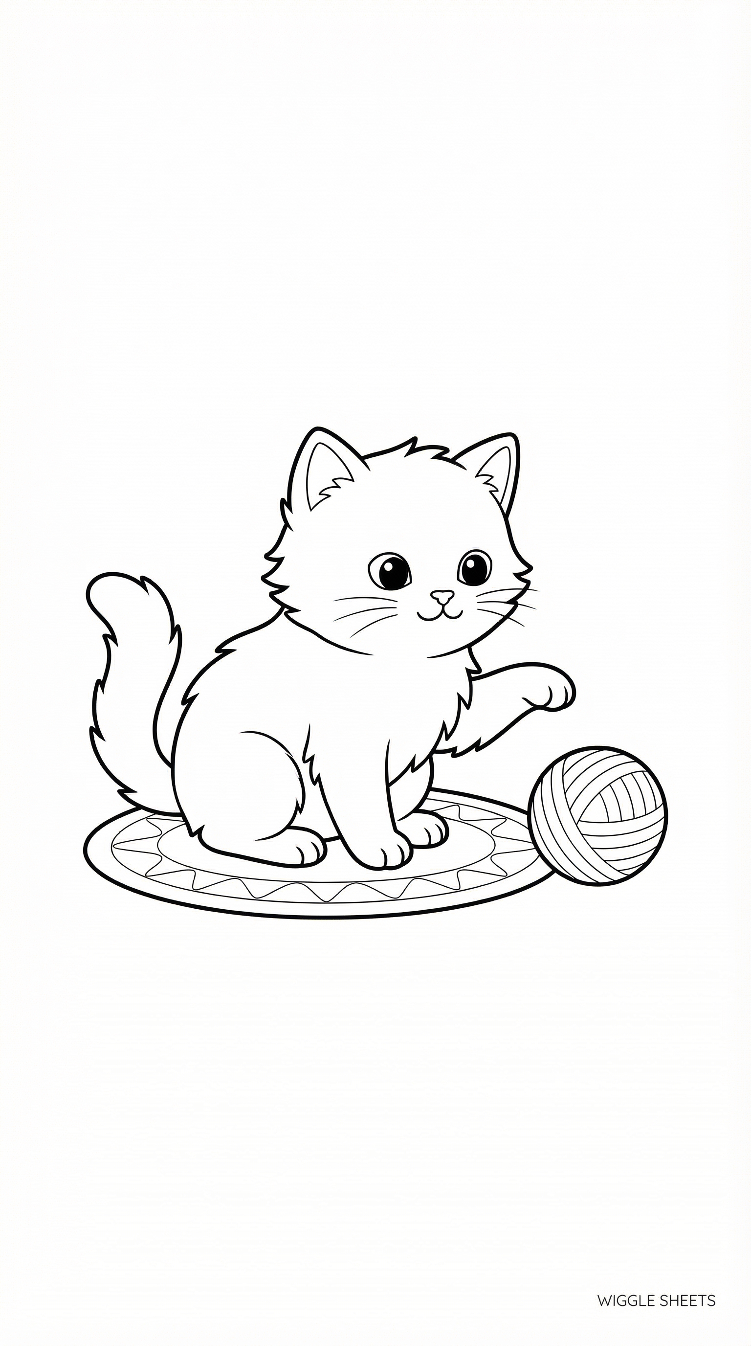 Cute Kitten Coloring Page