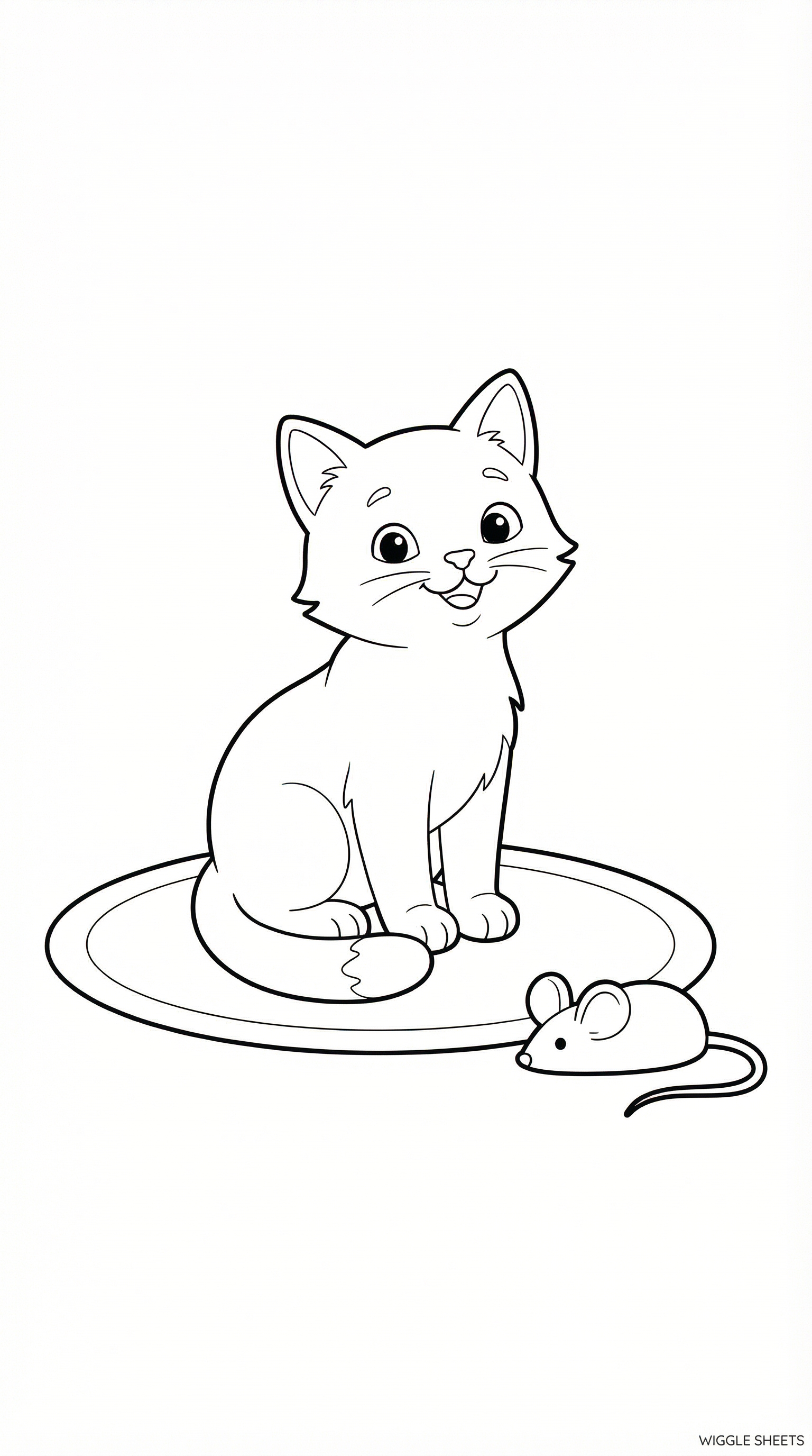 Happy Cat Coloring Page