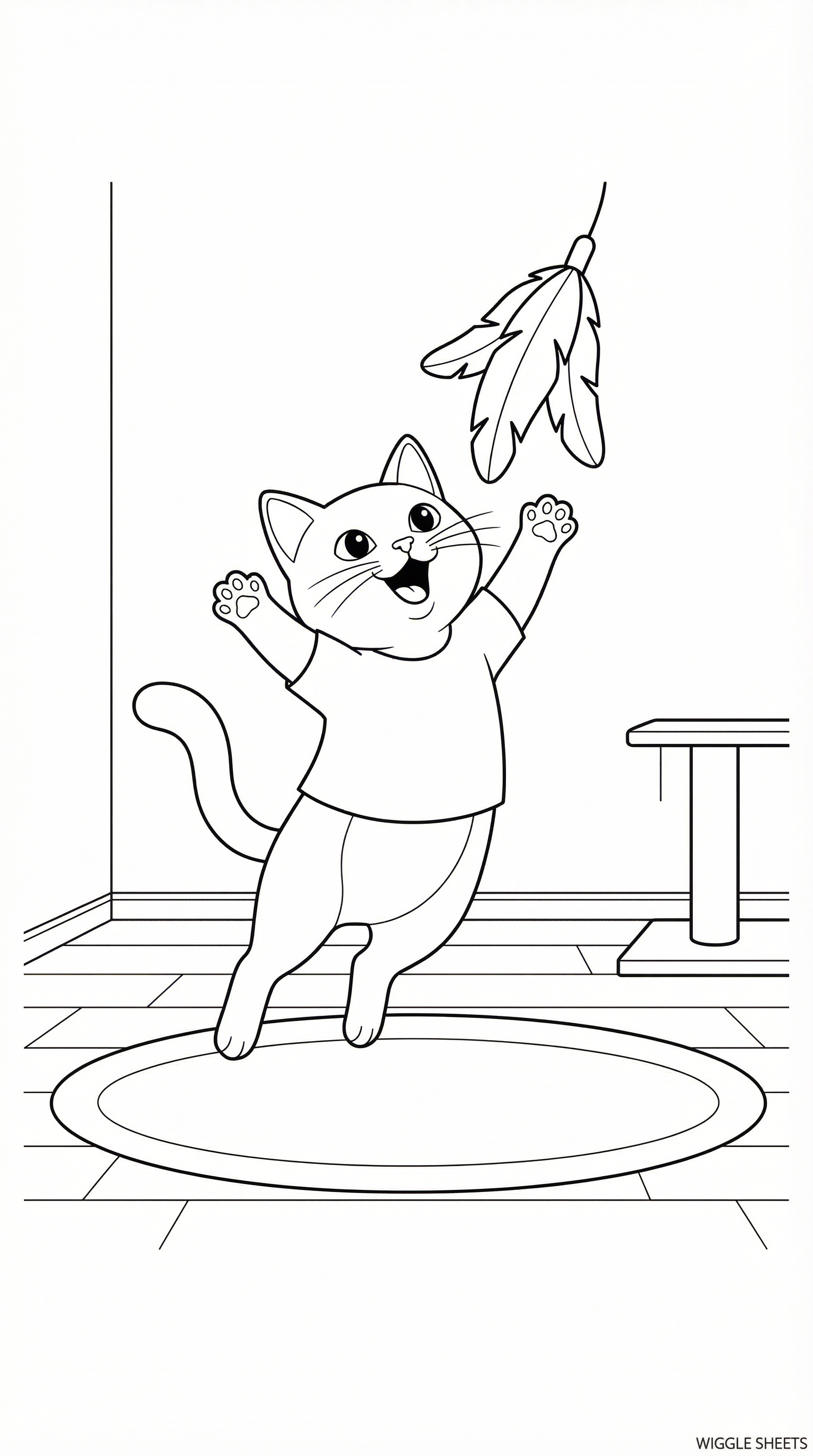 Jumping Cat Coloring Page