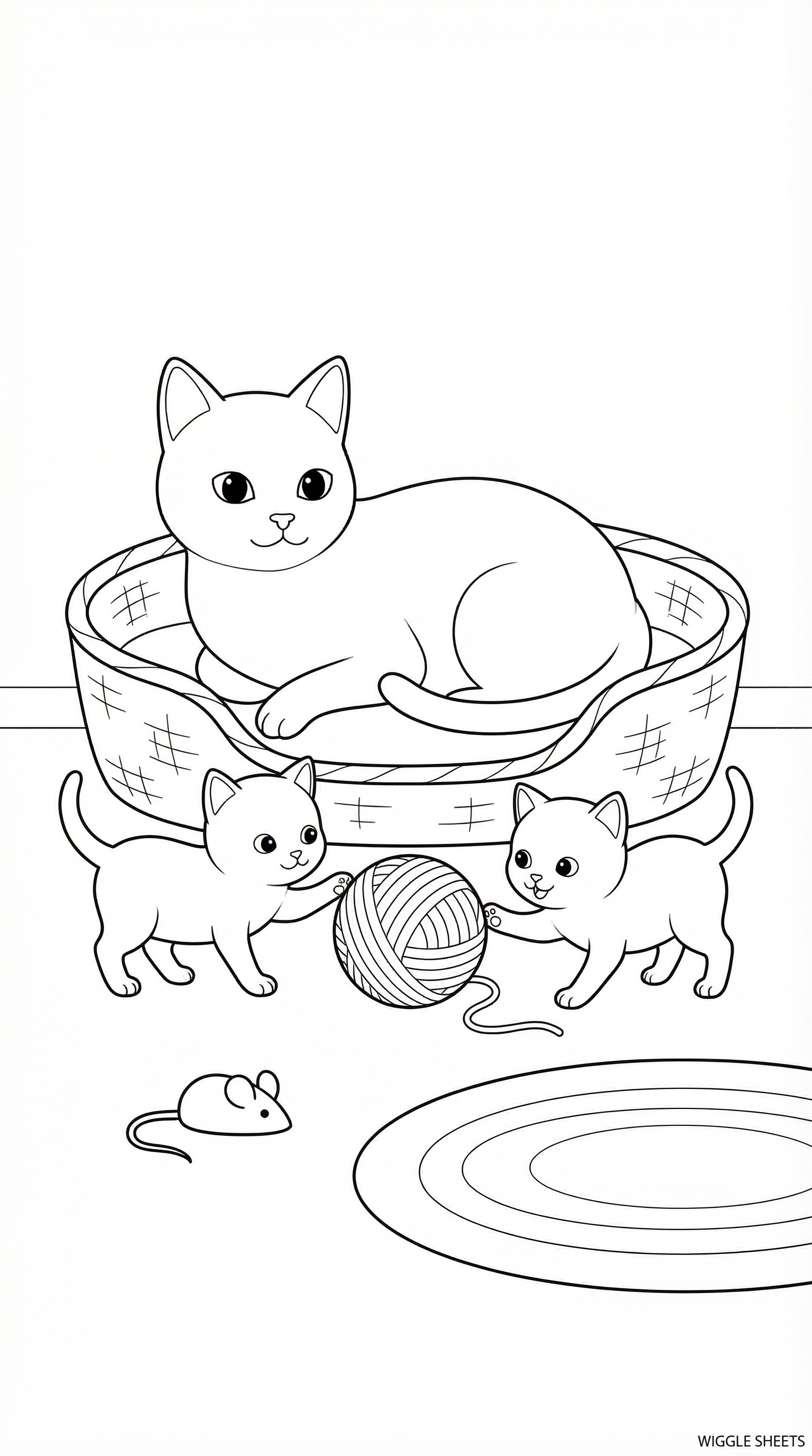 Mother Cat Coloring Page