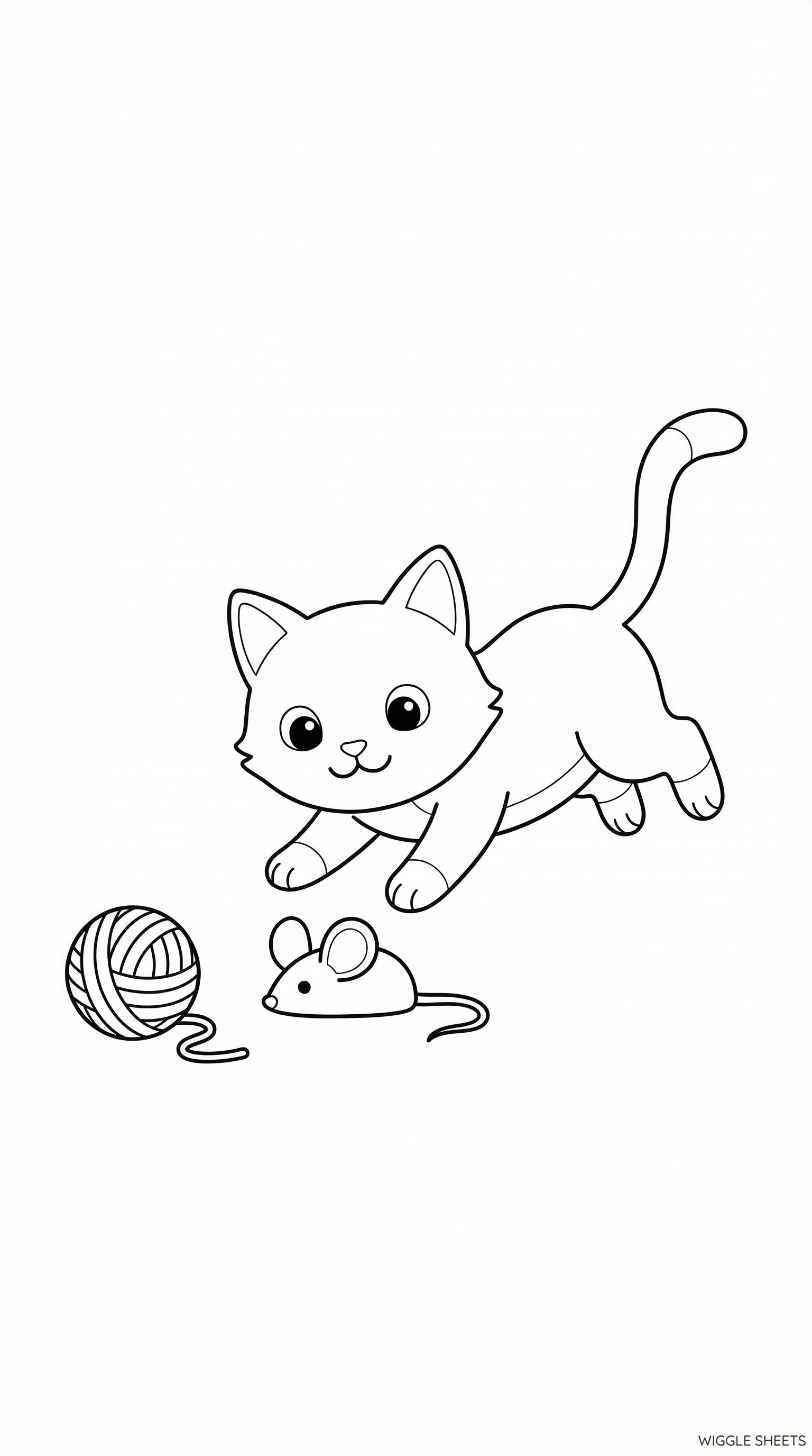 Playing Cat Coloring Page