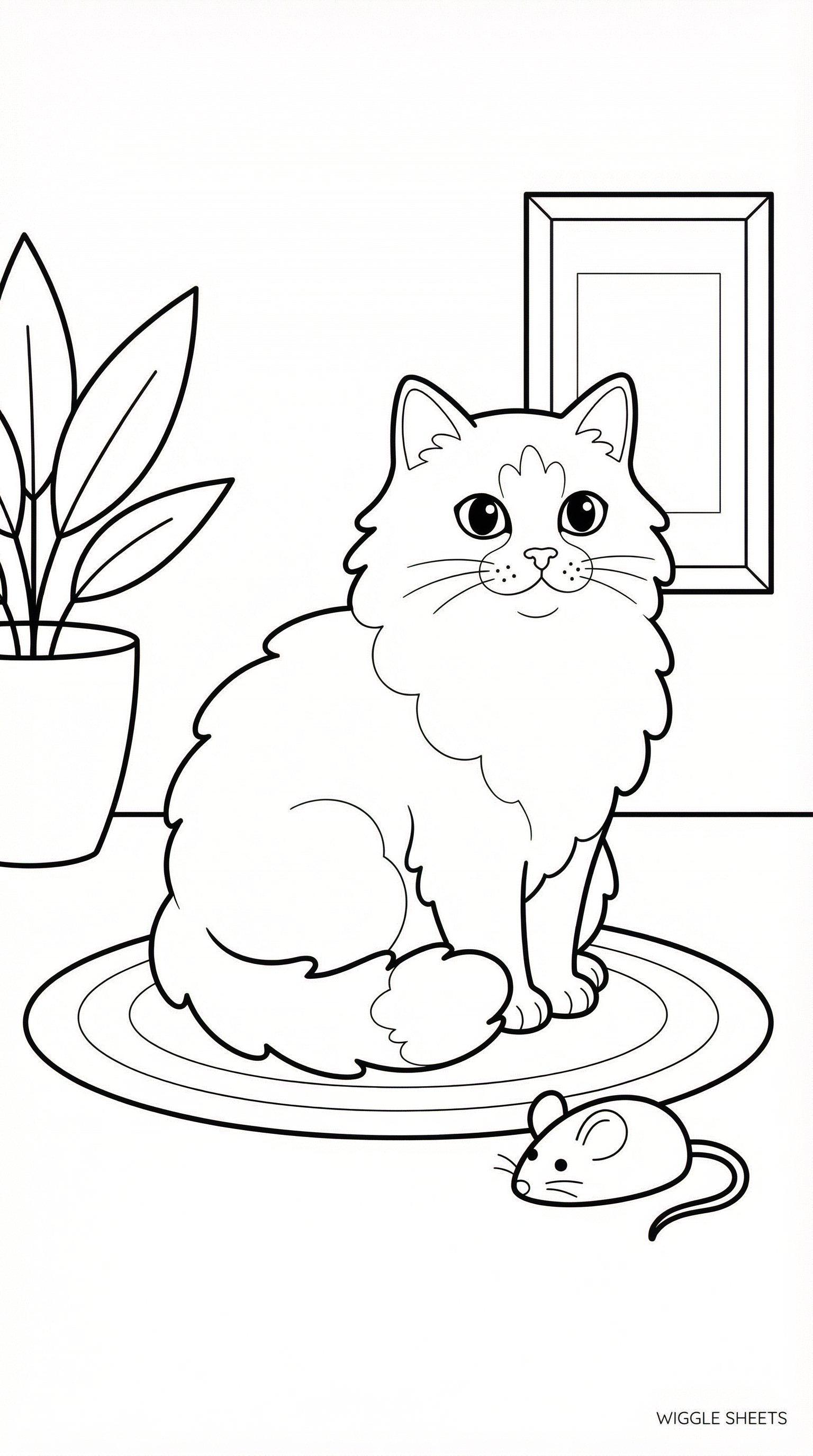 Sitting Cat Coloring Page