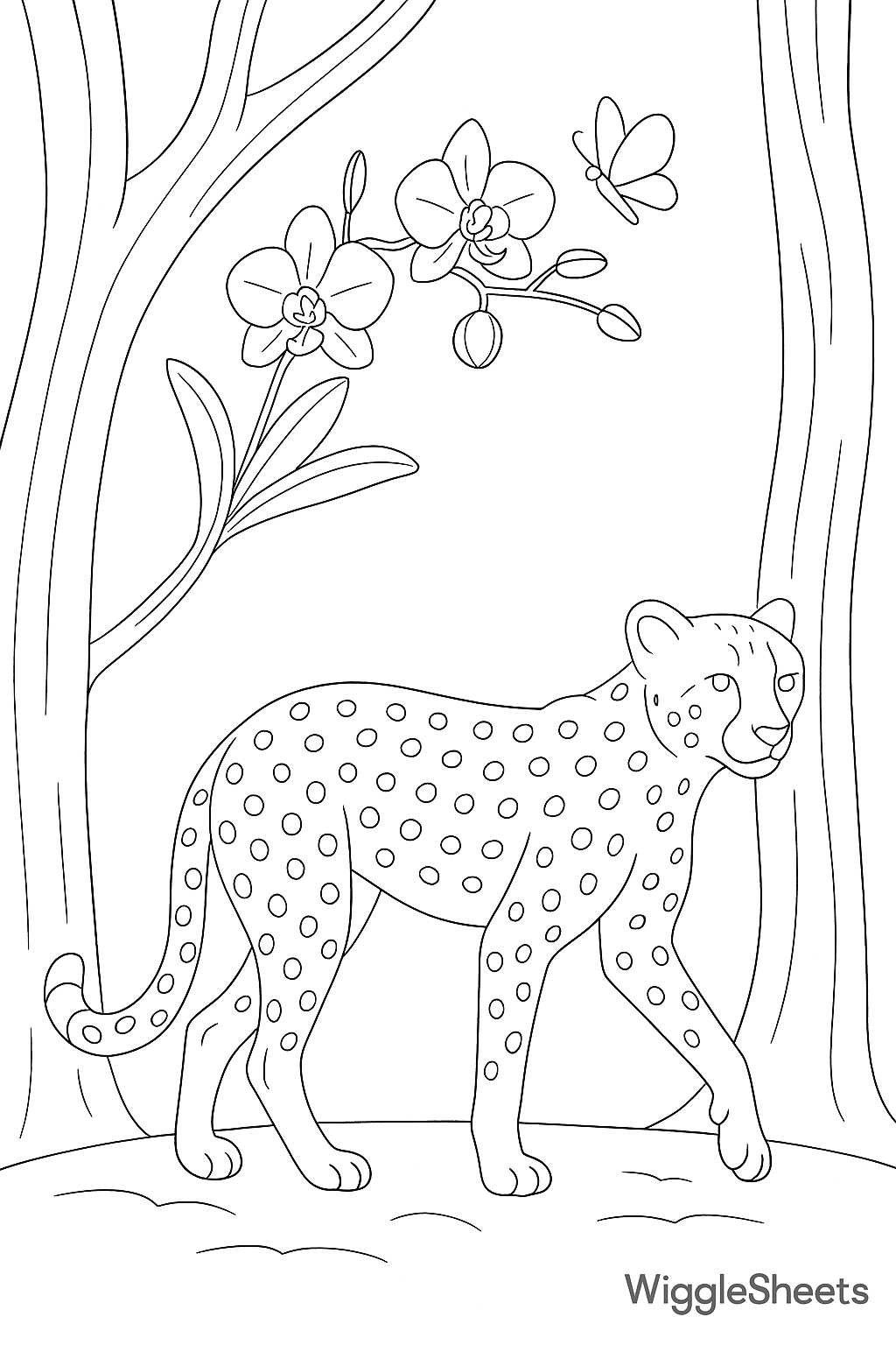 Cheetah Orchid Glade Coloring Page