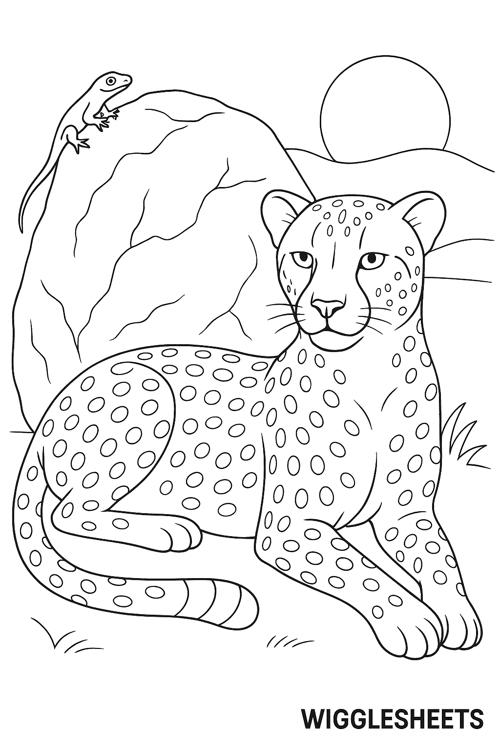 Cheetah Rock Shade Coloring Page