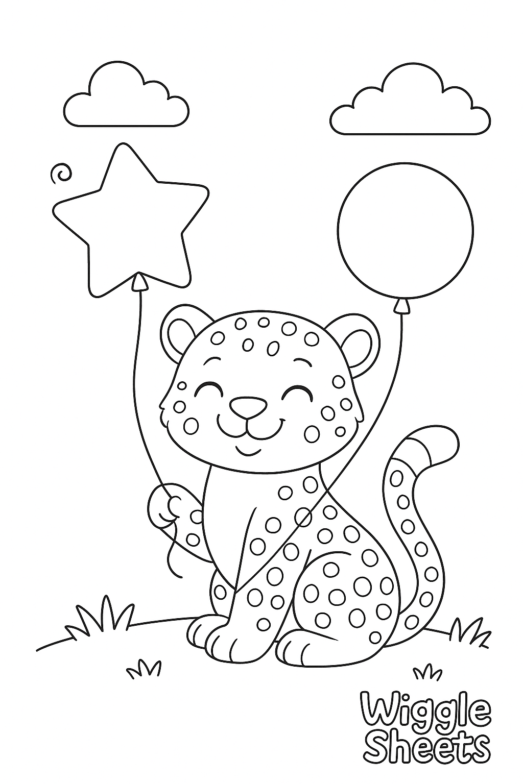 Cute Cheetah Coloring Page