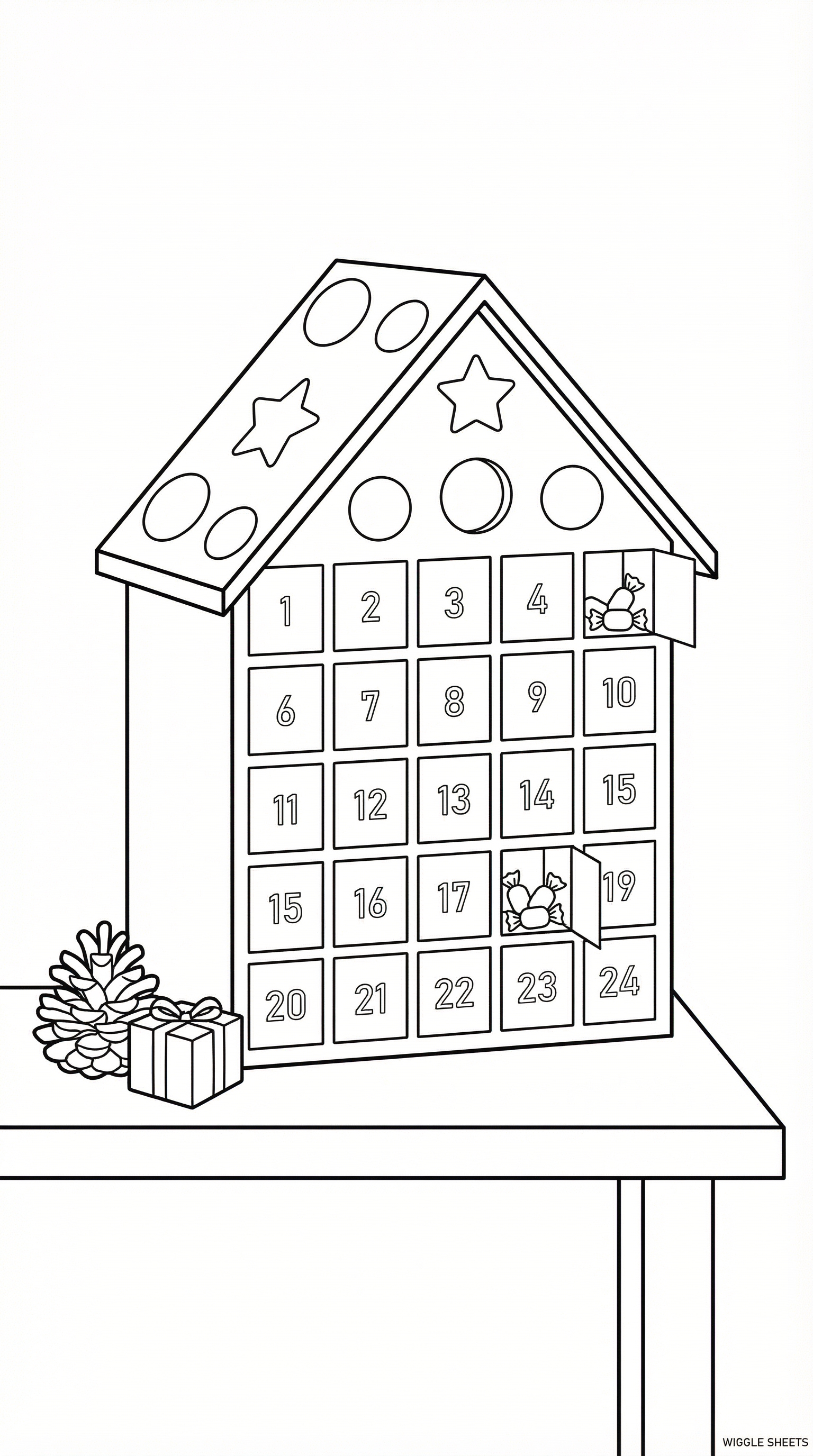 Advent Calendar Coloring Page