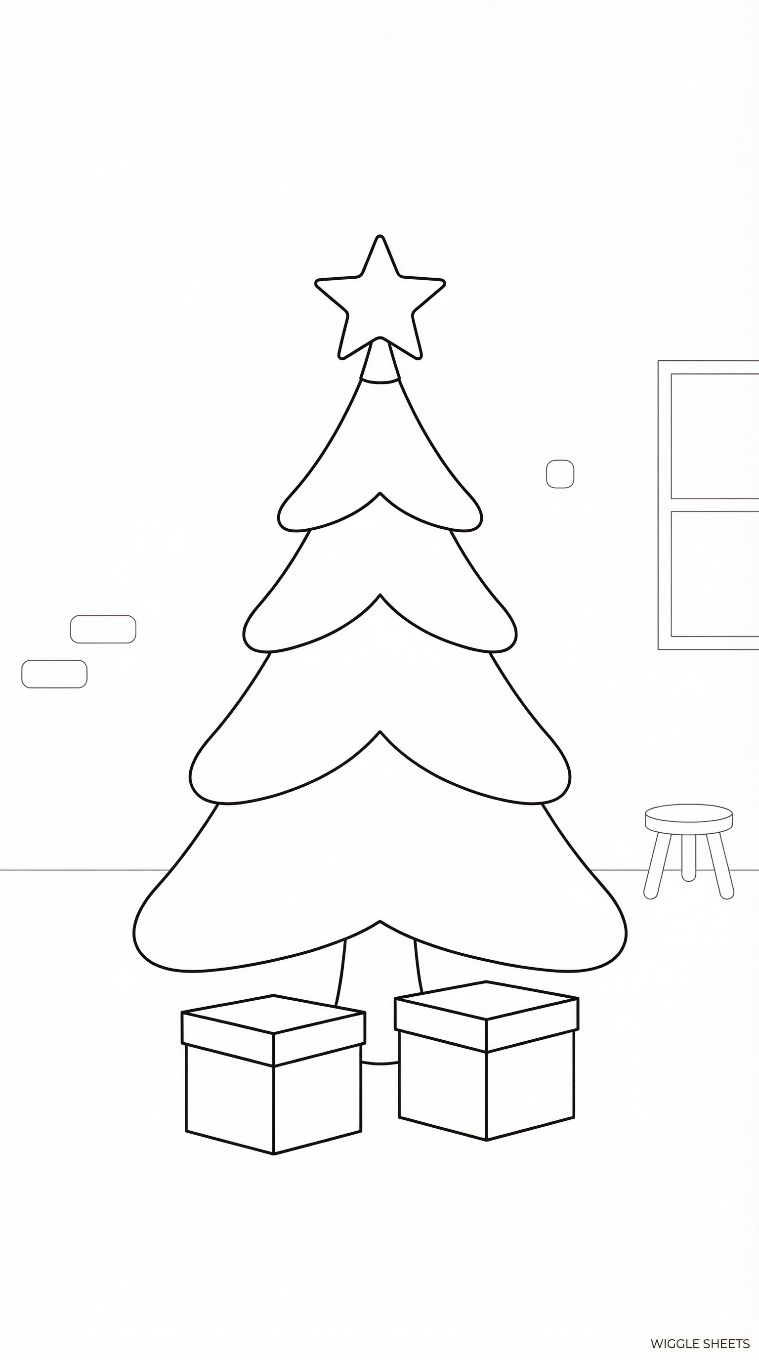 Blank Christmas Coloring Page