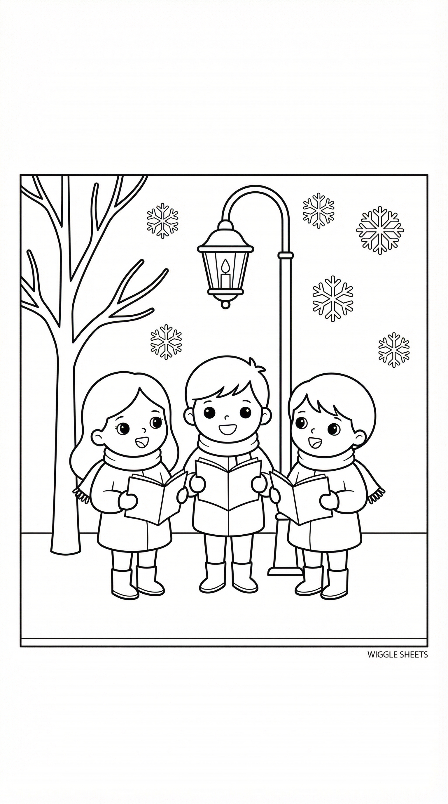 Carol Singing Coloring Page