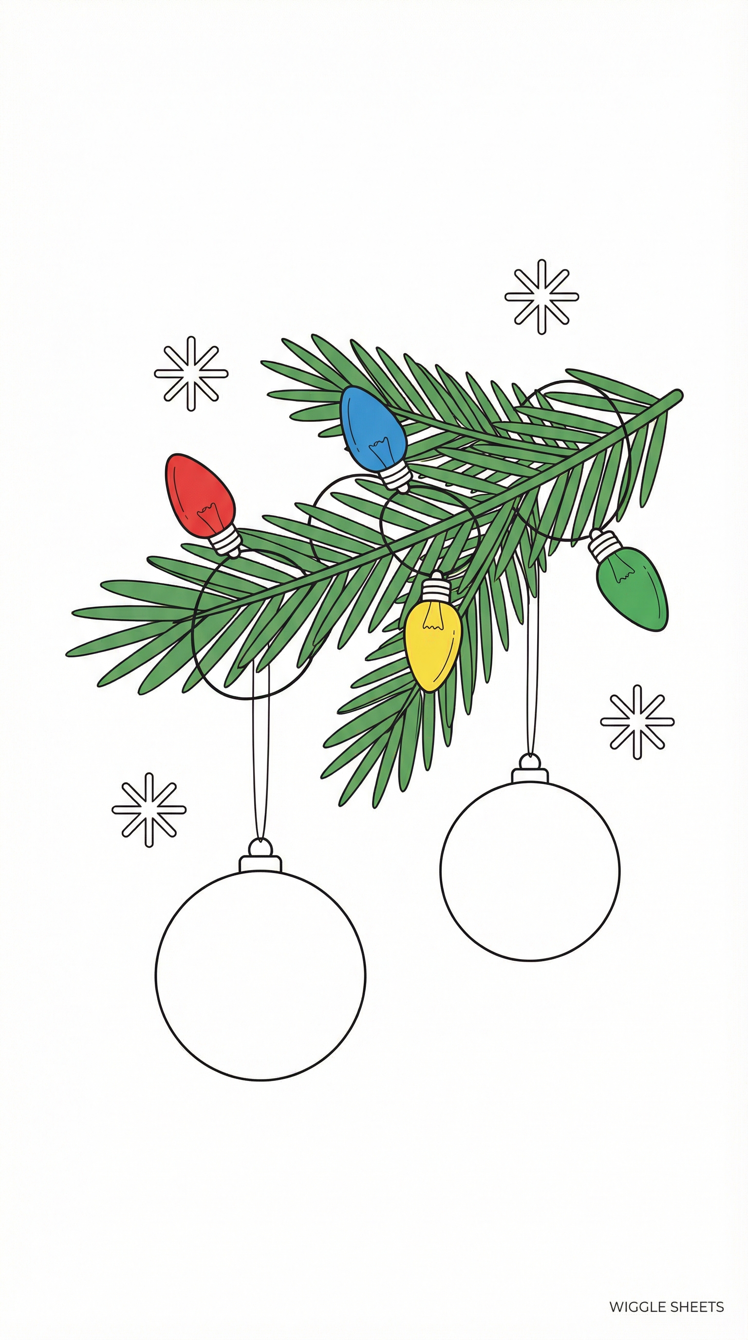 Christmas Lights Coloring Page