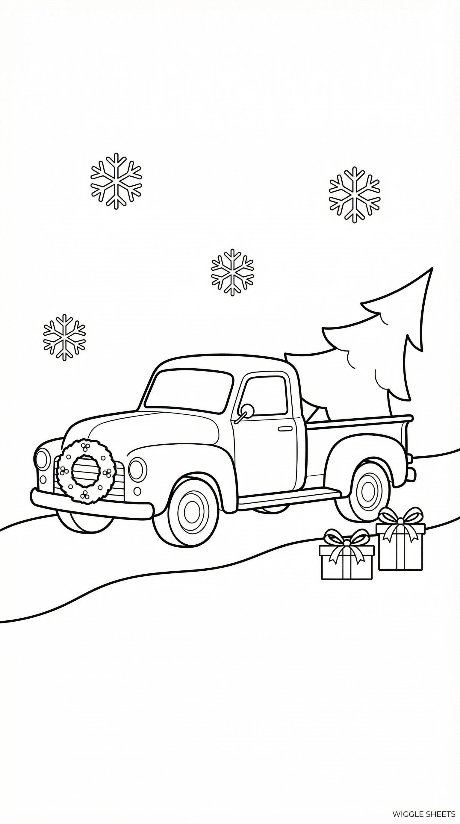Christmas Truck Coloring Page