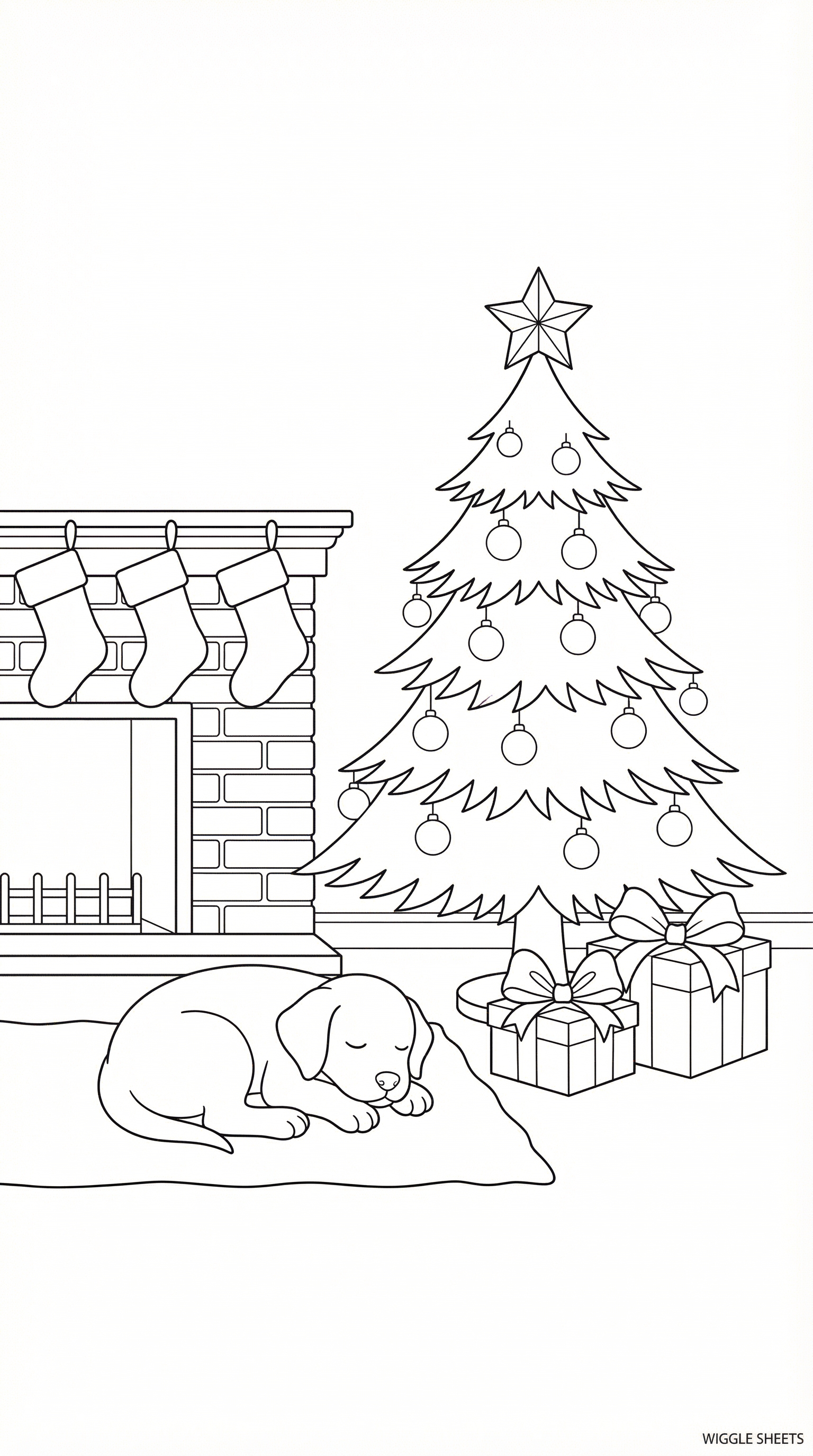 Cozy Christmas Coloring Page