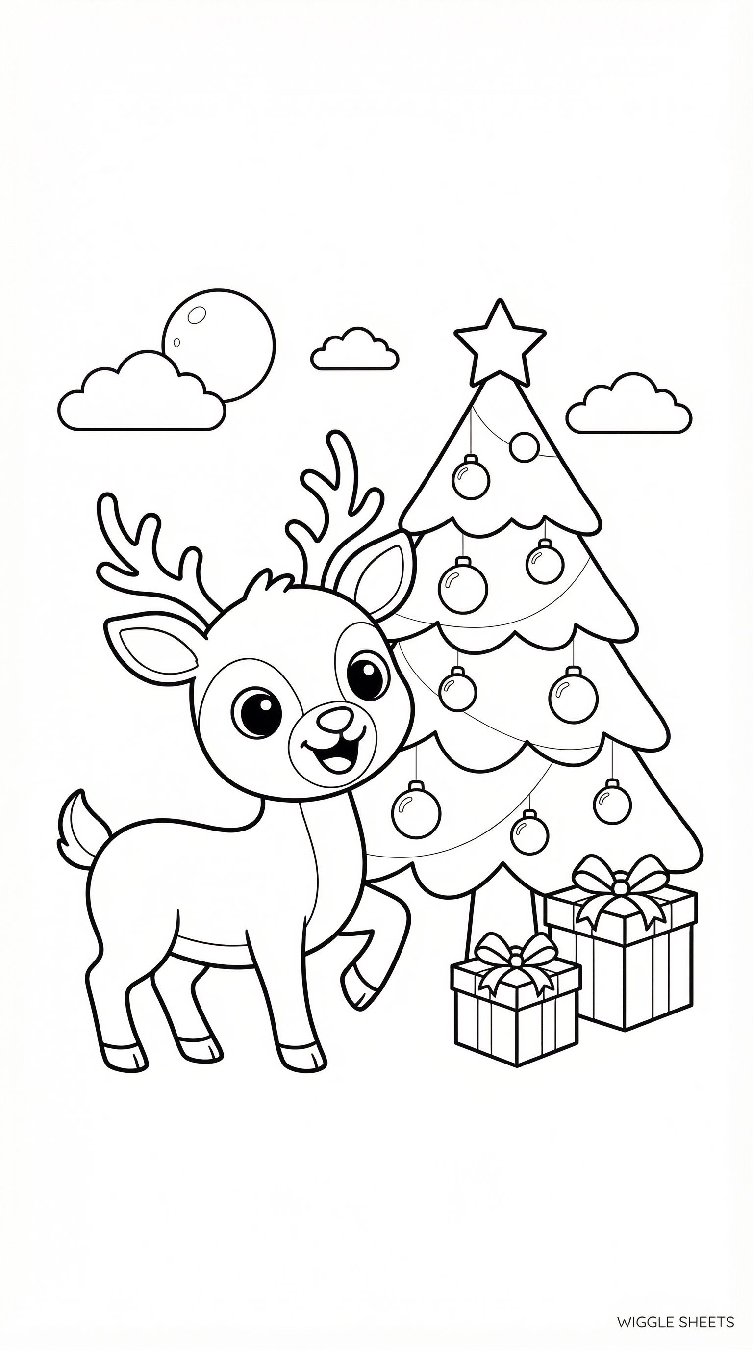 Cute Merry Christmas Coloring Page