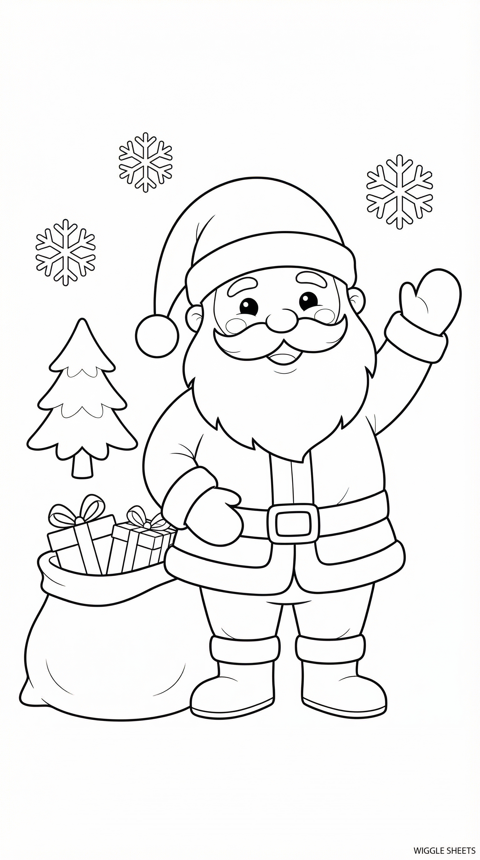 Cute Santa Coloring Page