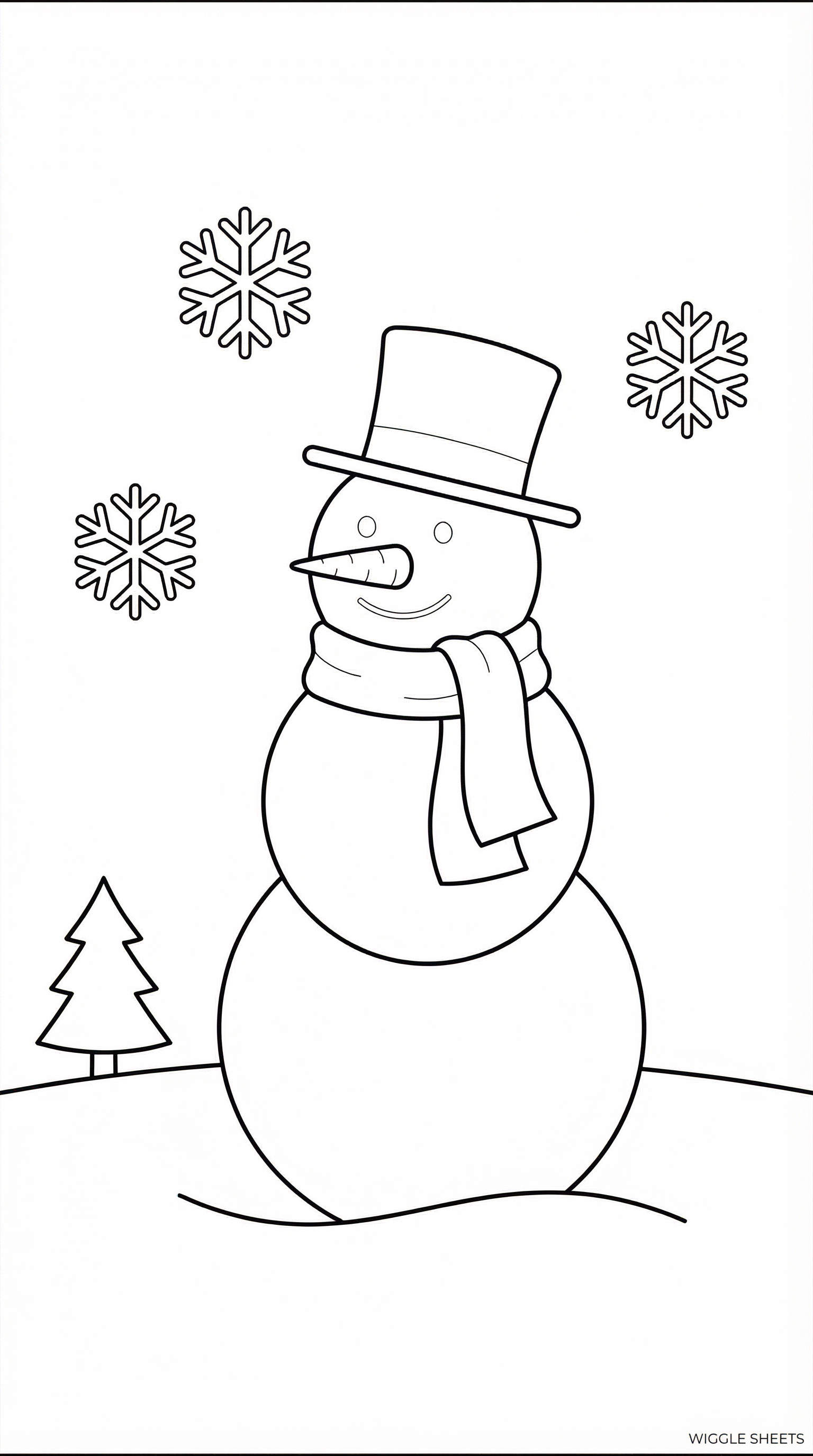 Cute Snowman Coloring Page