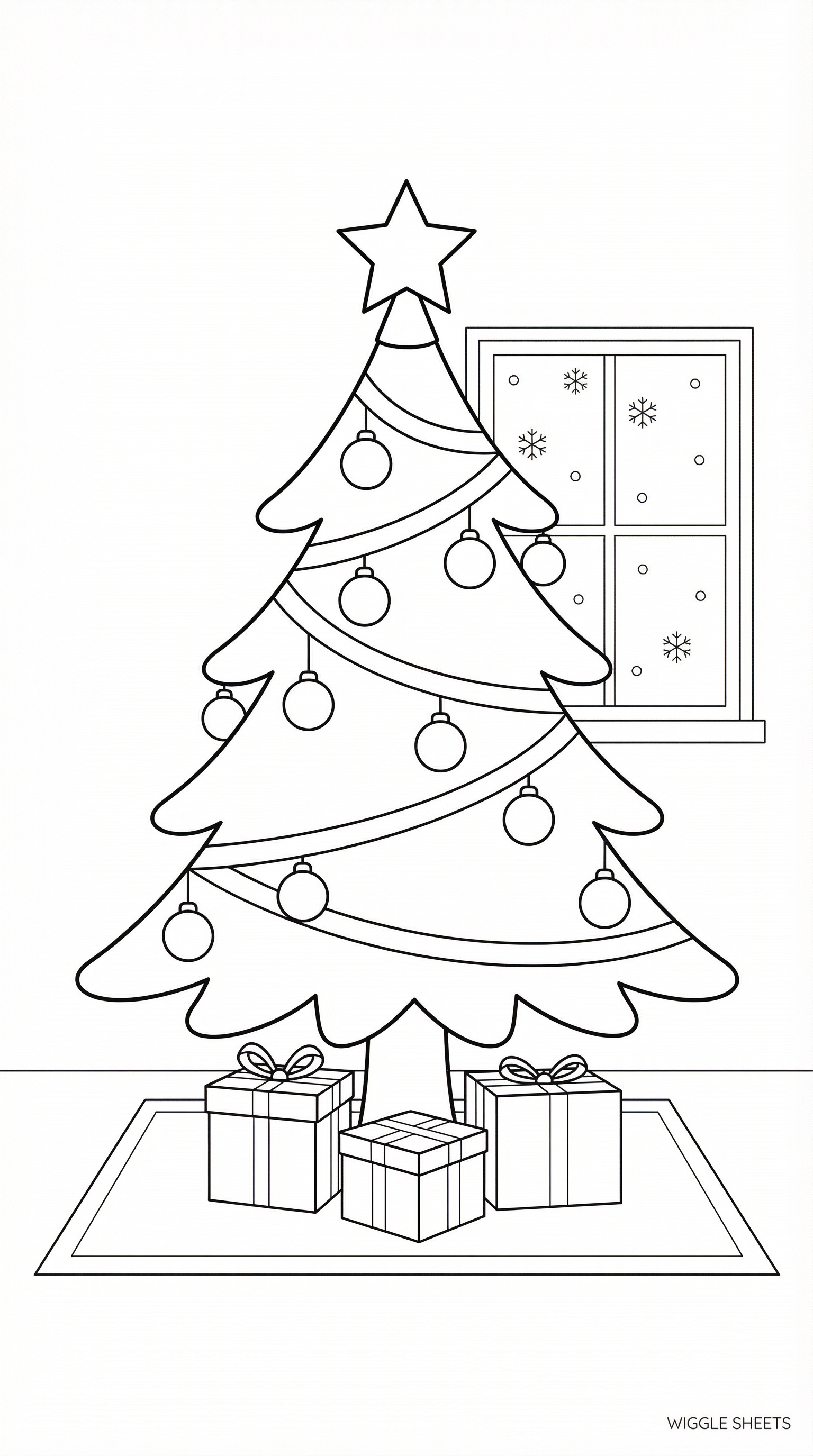 Decorated Tree Coloring Page