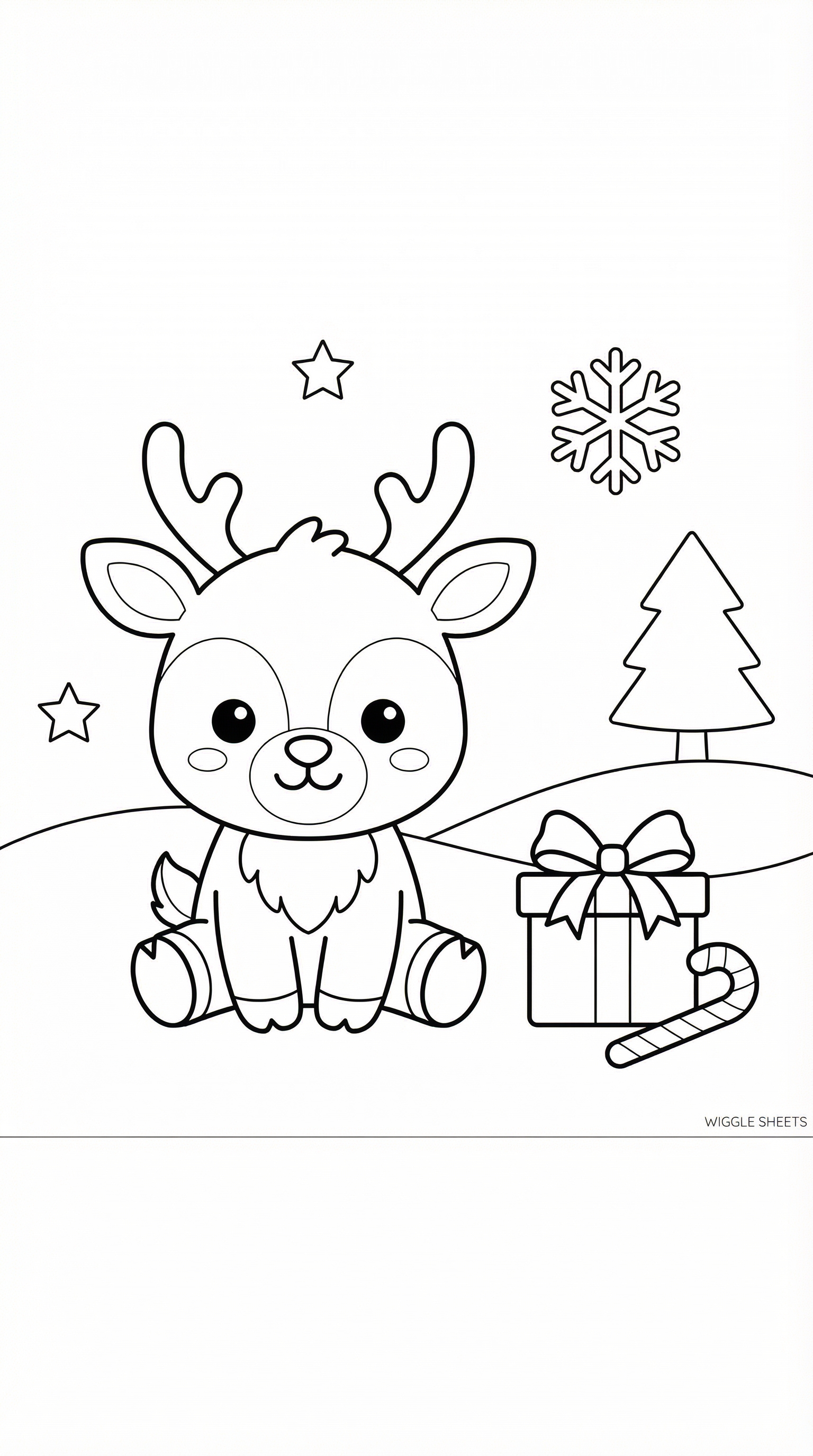 Easy Cute Christmas Coloring Page