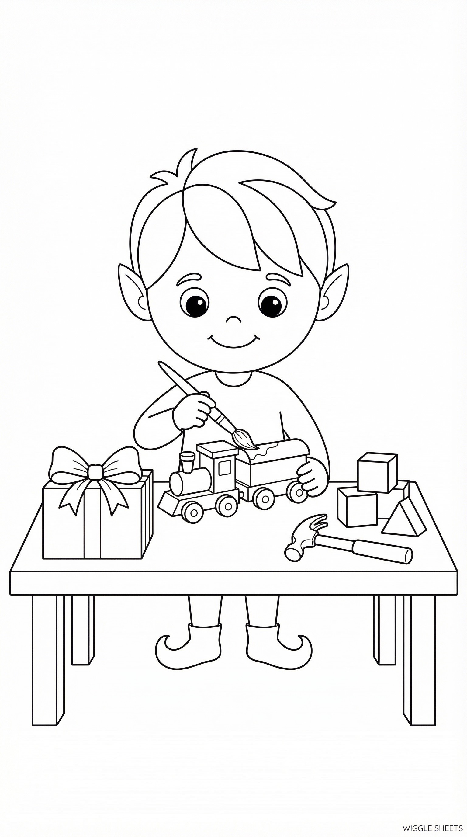 Elf Helper Coloring Page