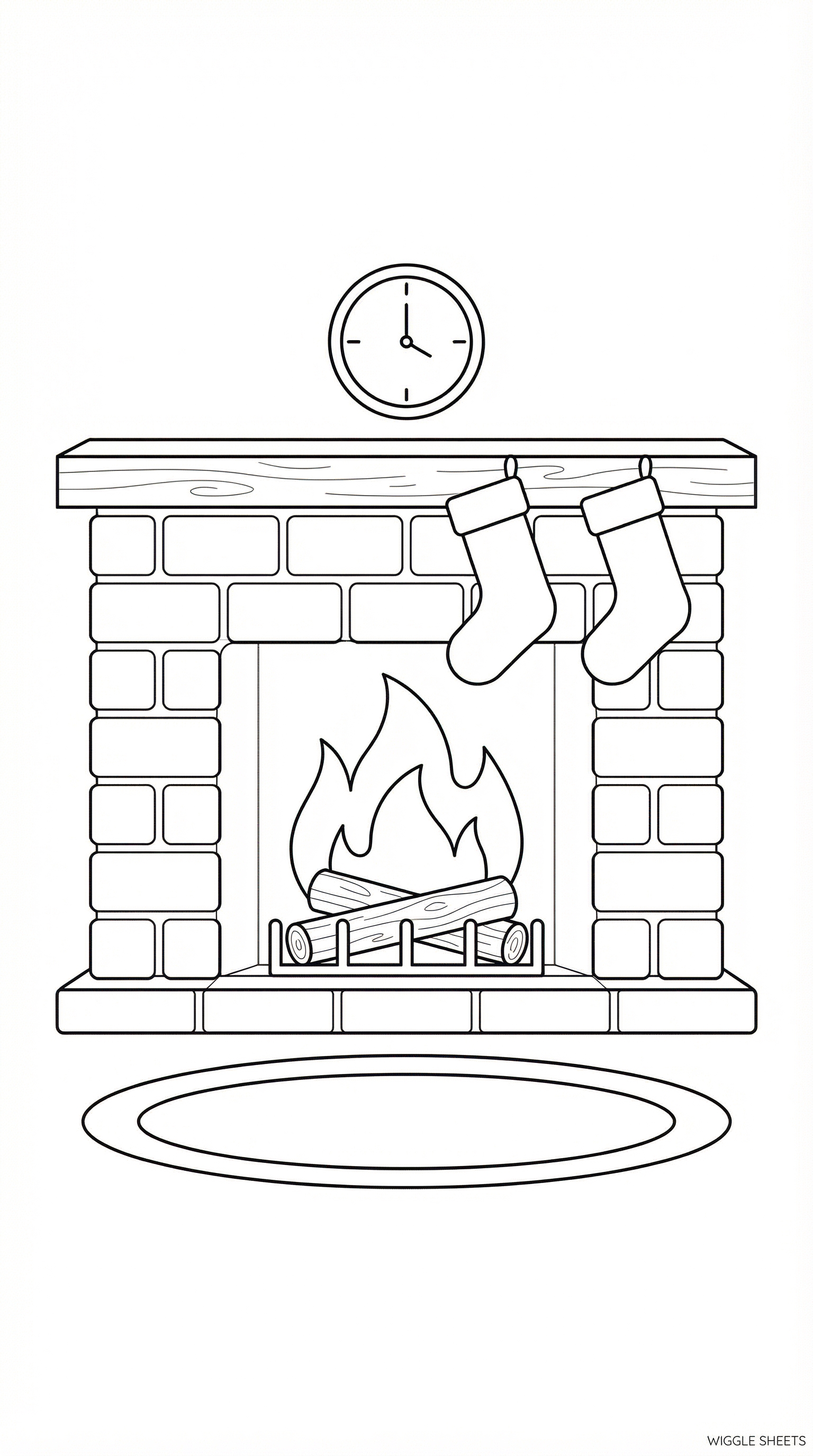 Fireplace Scene Coloring Page