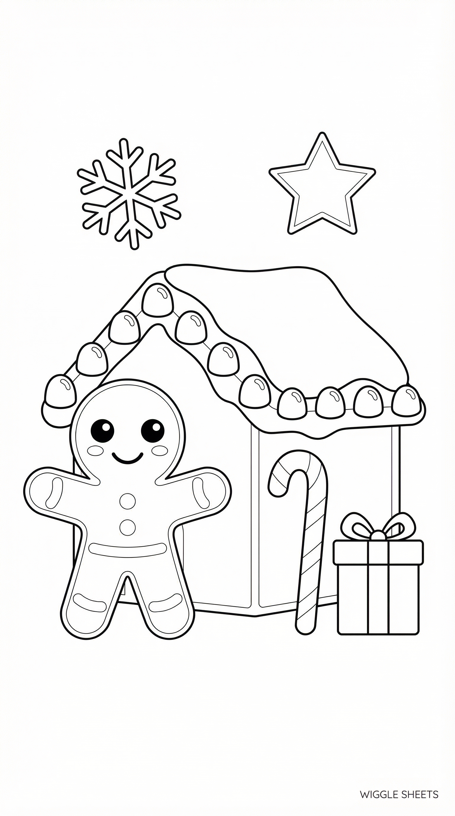 Gingerbread Christmas Coloring Page