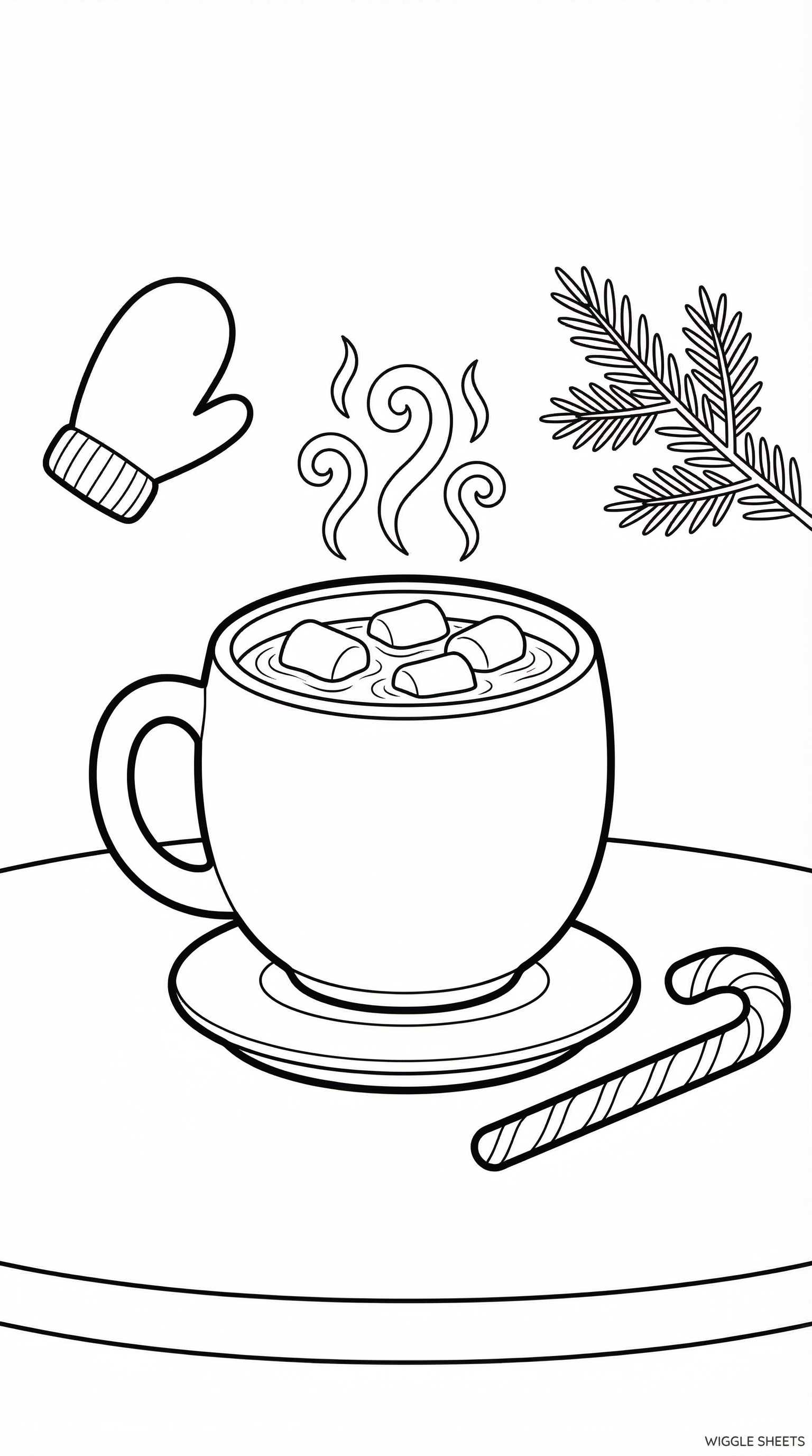 Hot Cocoa Mug Coloring Page