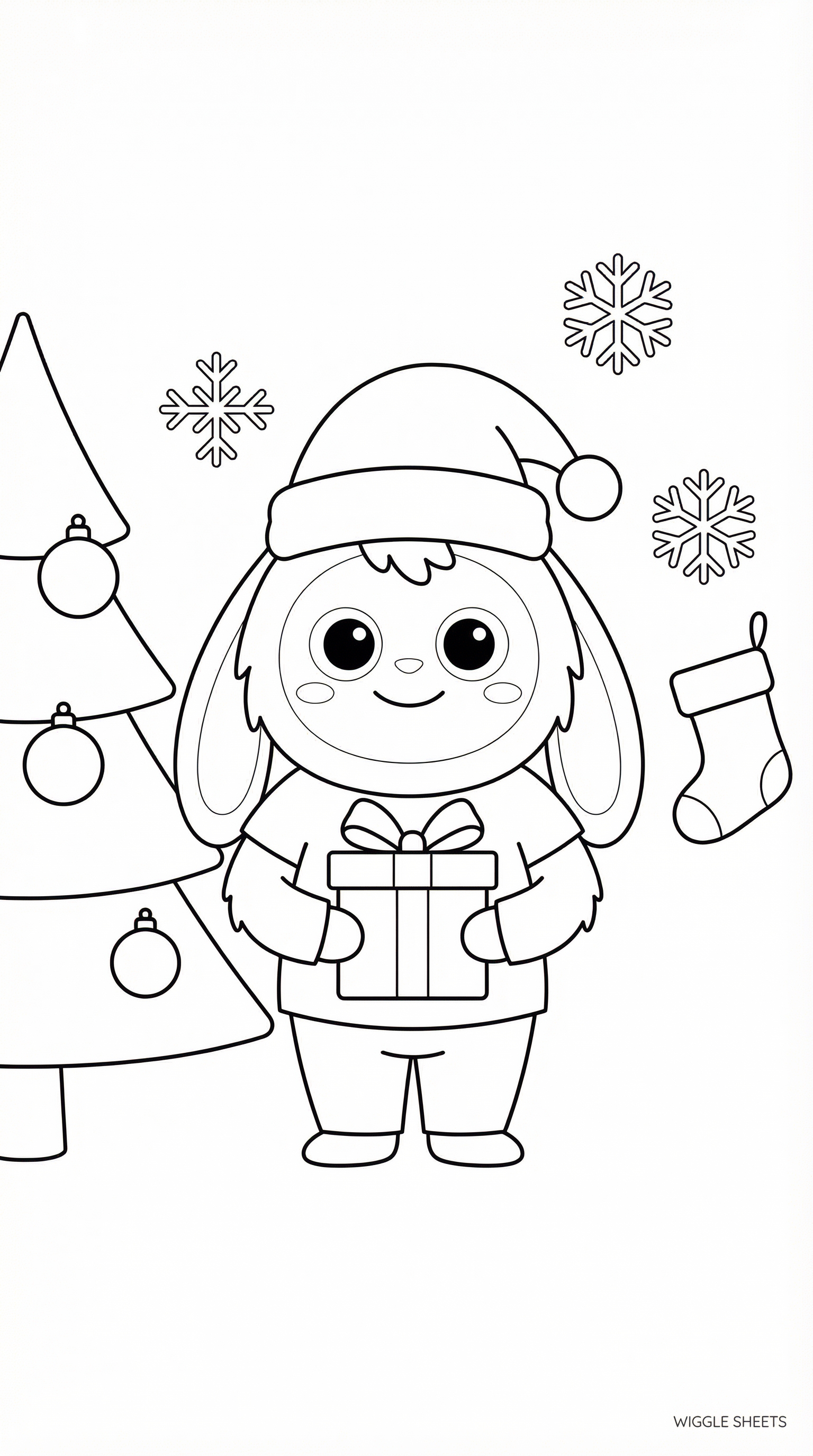 Labubu Christmas Coloring Page