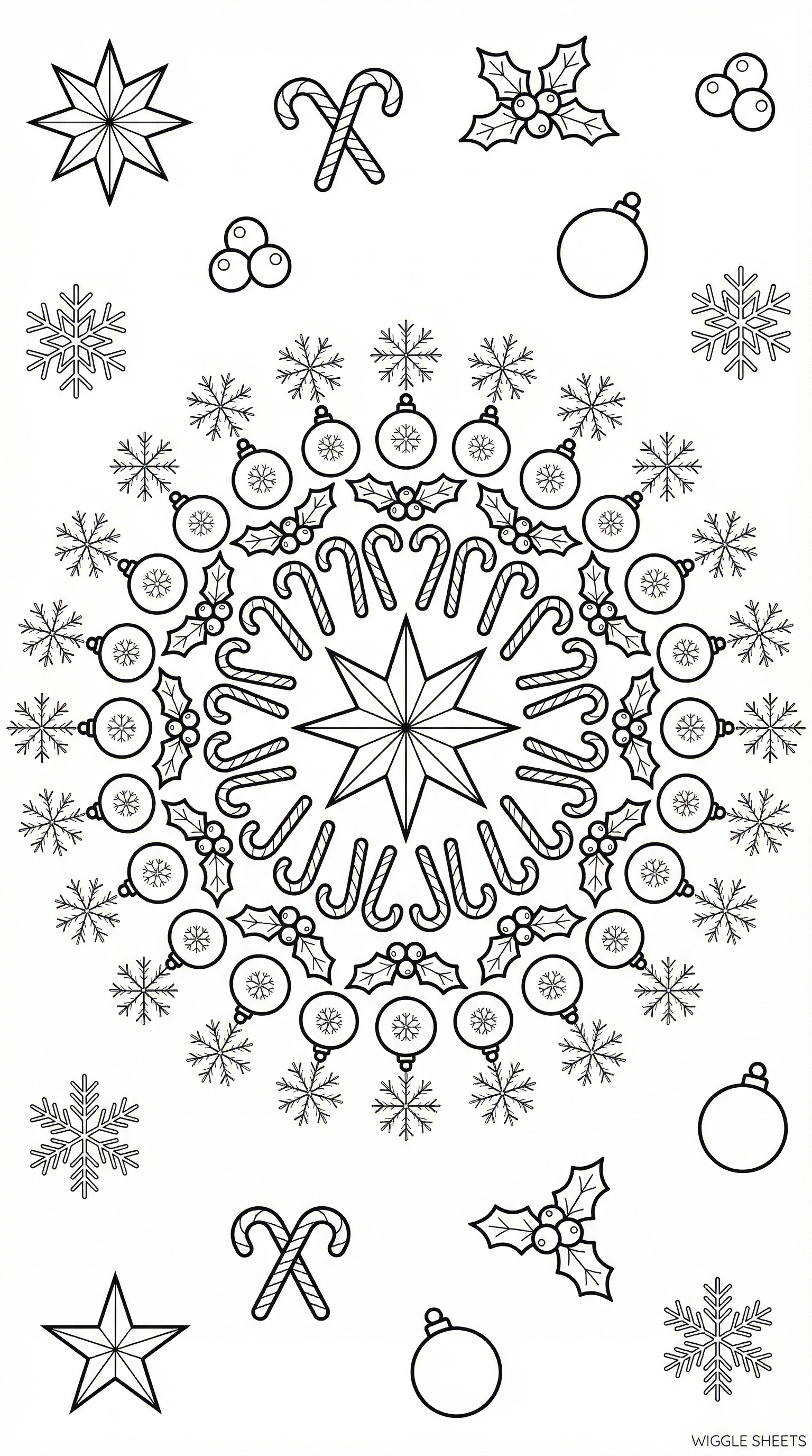 Monday Mandala Christmas Coloring Page