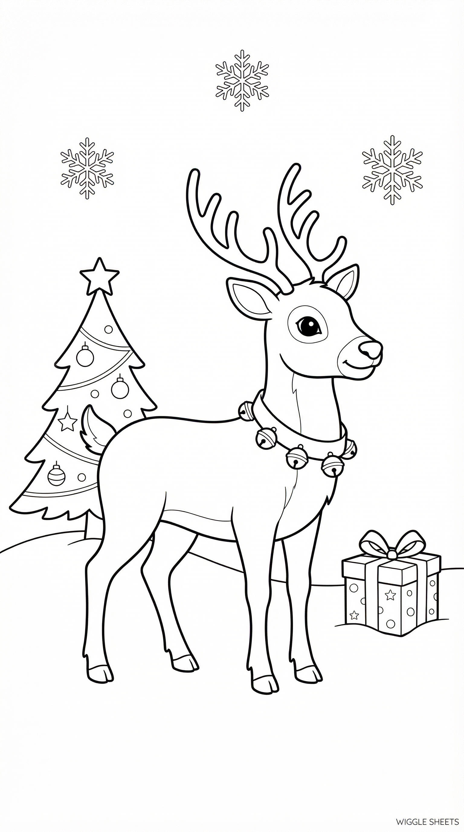 Reindeer Christmas Coloring Page