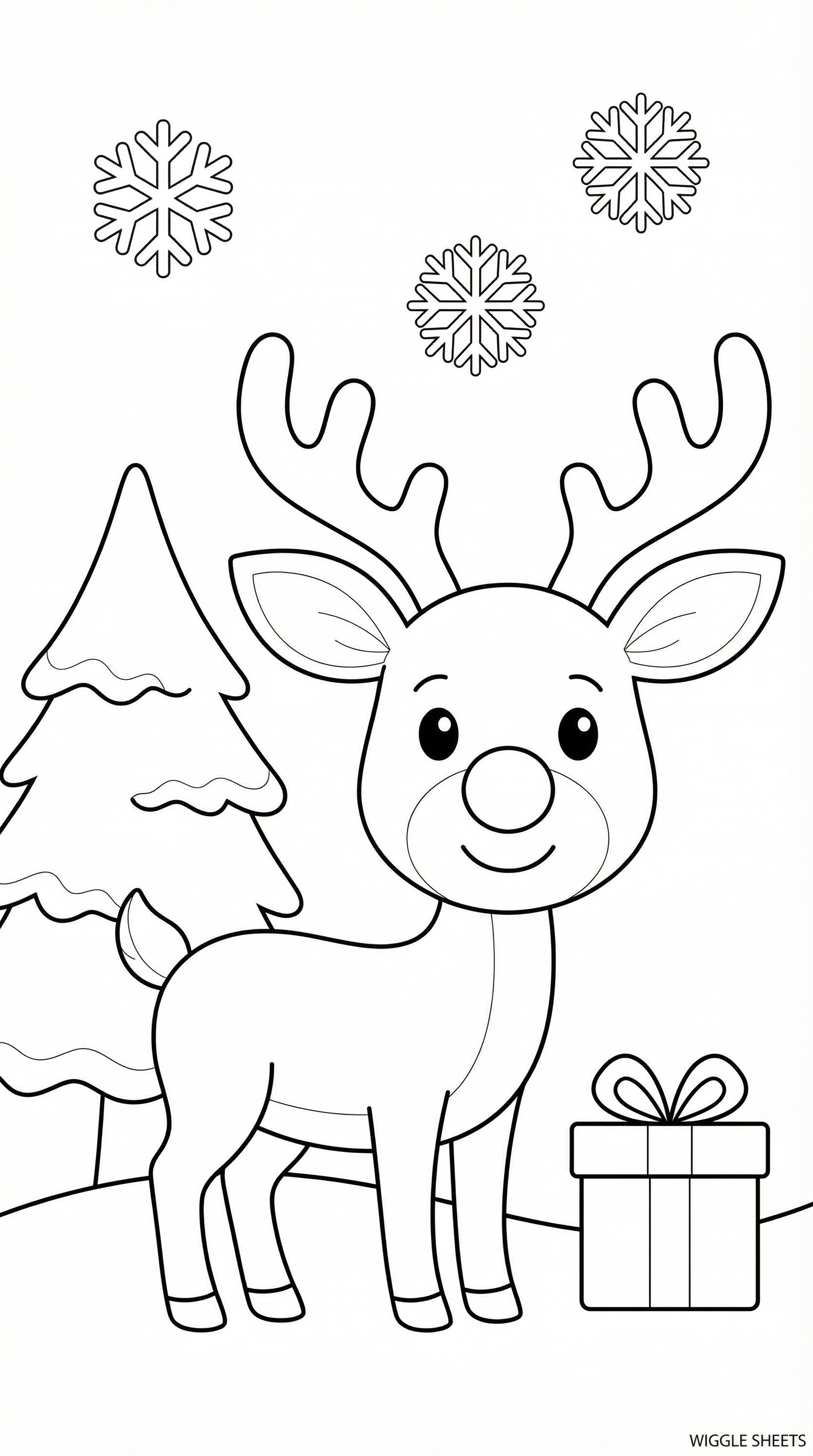 Rudolph Reindeer Coloring Page