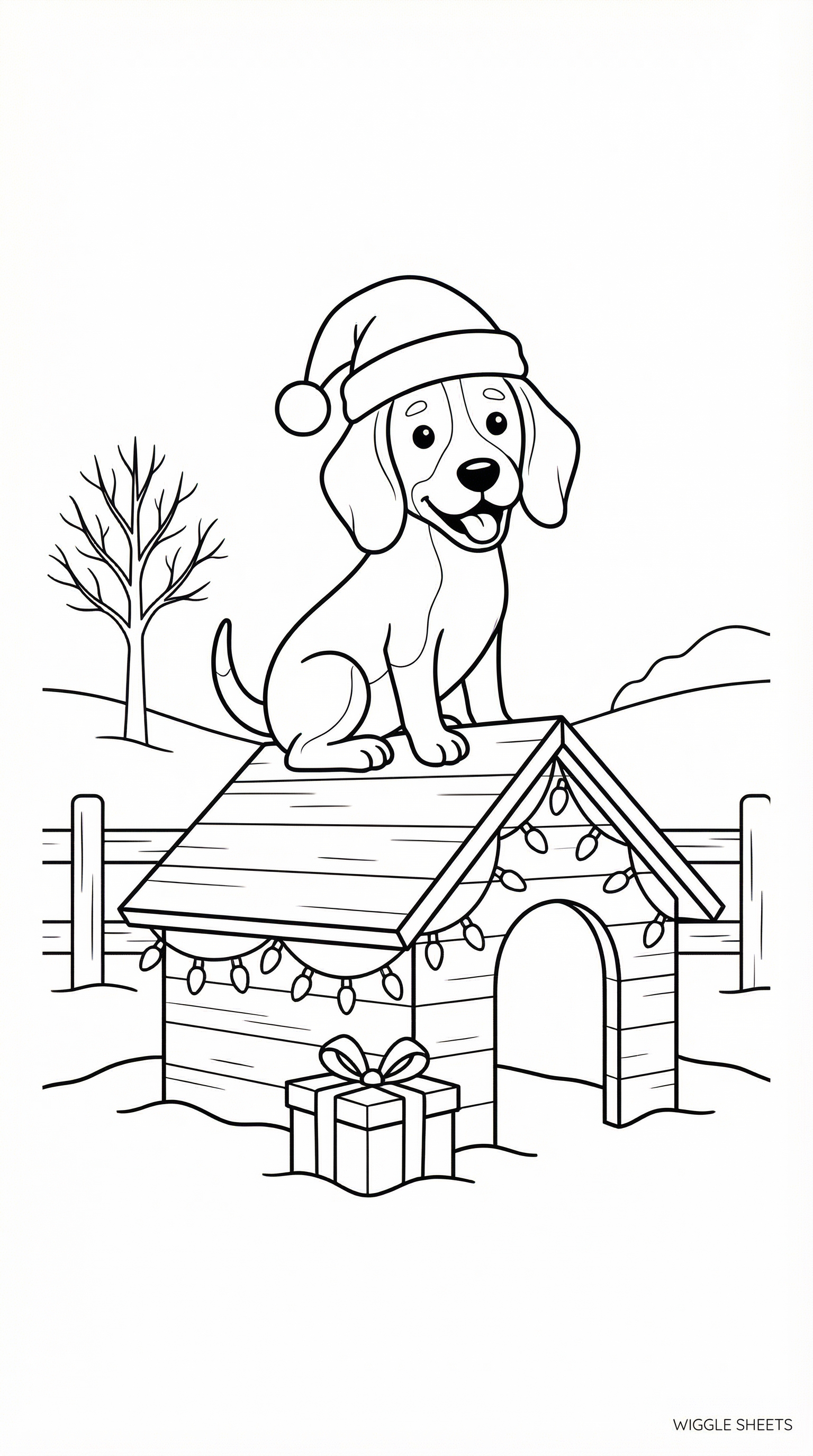 Snoopy Christmas Coloring Page