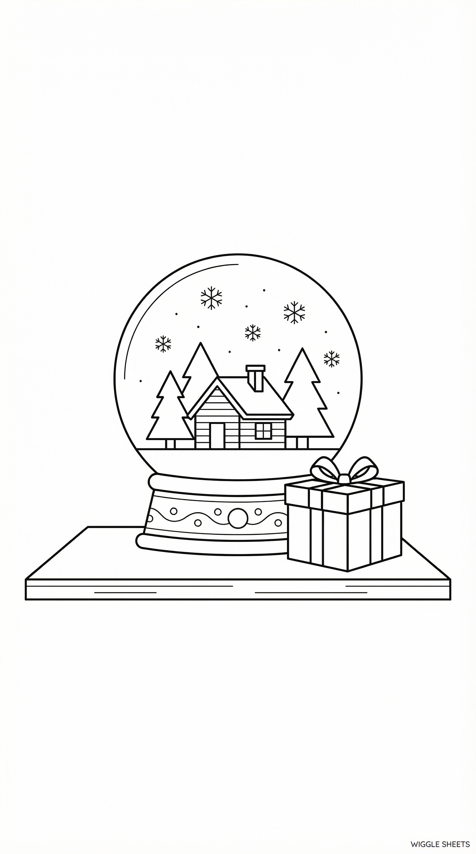 Snow Globe Coloring Page