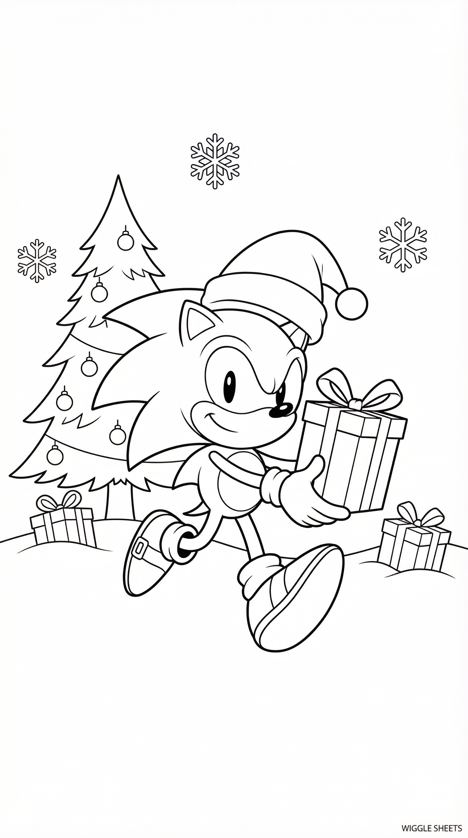 Sonic Christmas Coloring Page