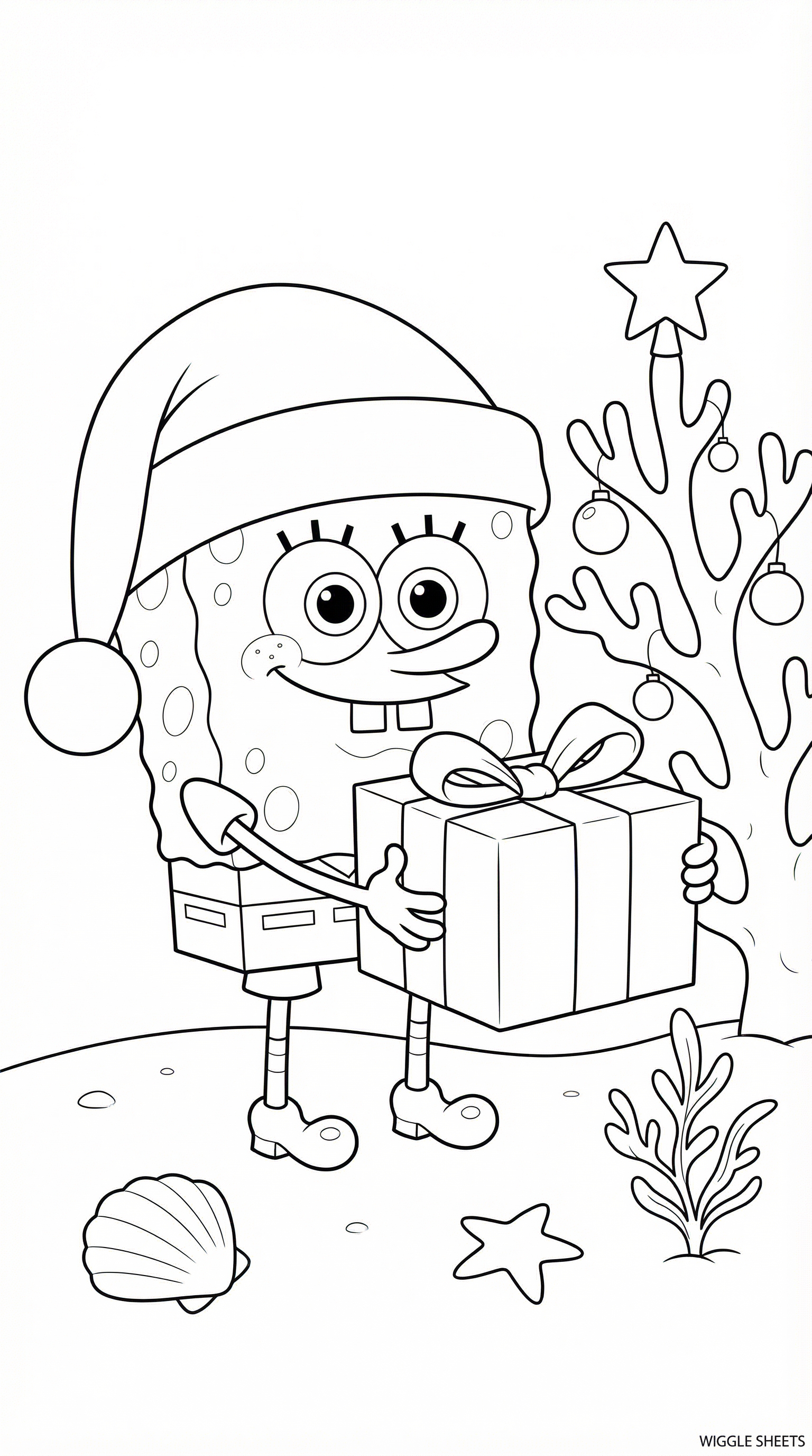 Spongebob Christmas Coloring Page