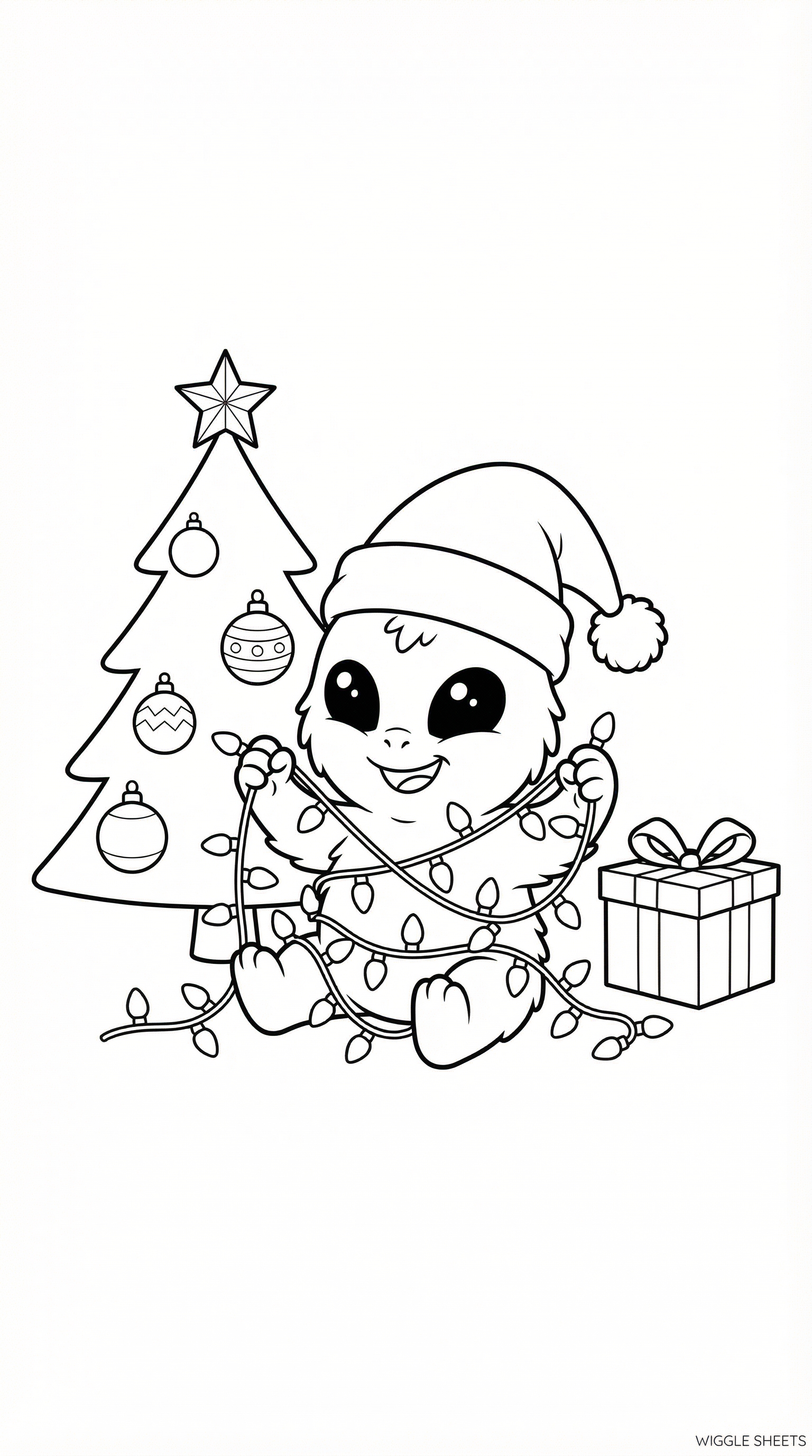 Stitch Christmas Coloring Page