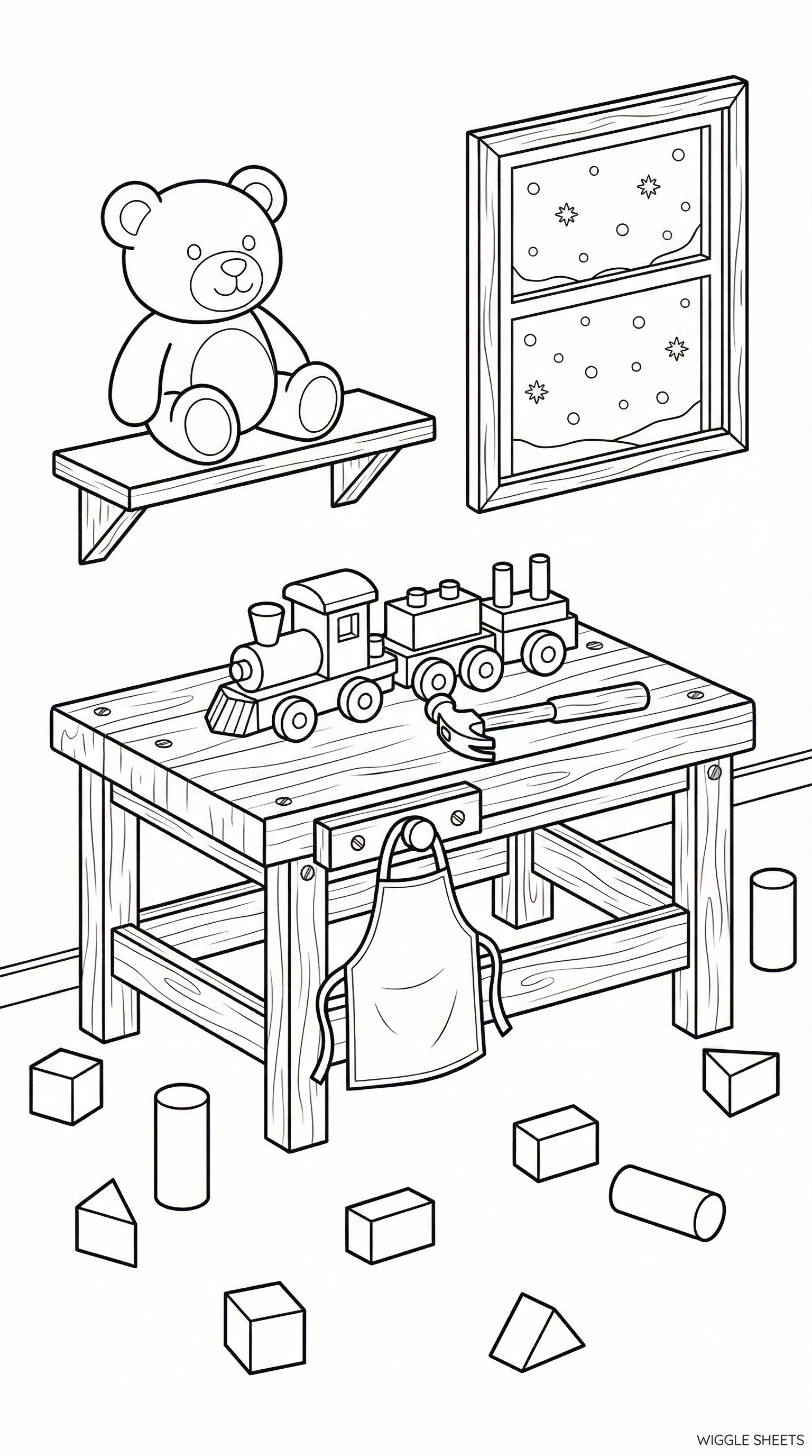 Toy Workshop Coloring Page