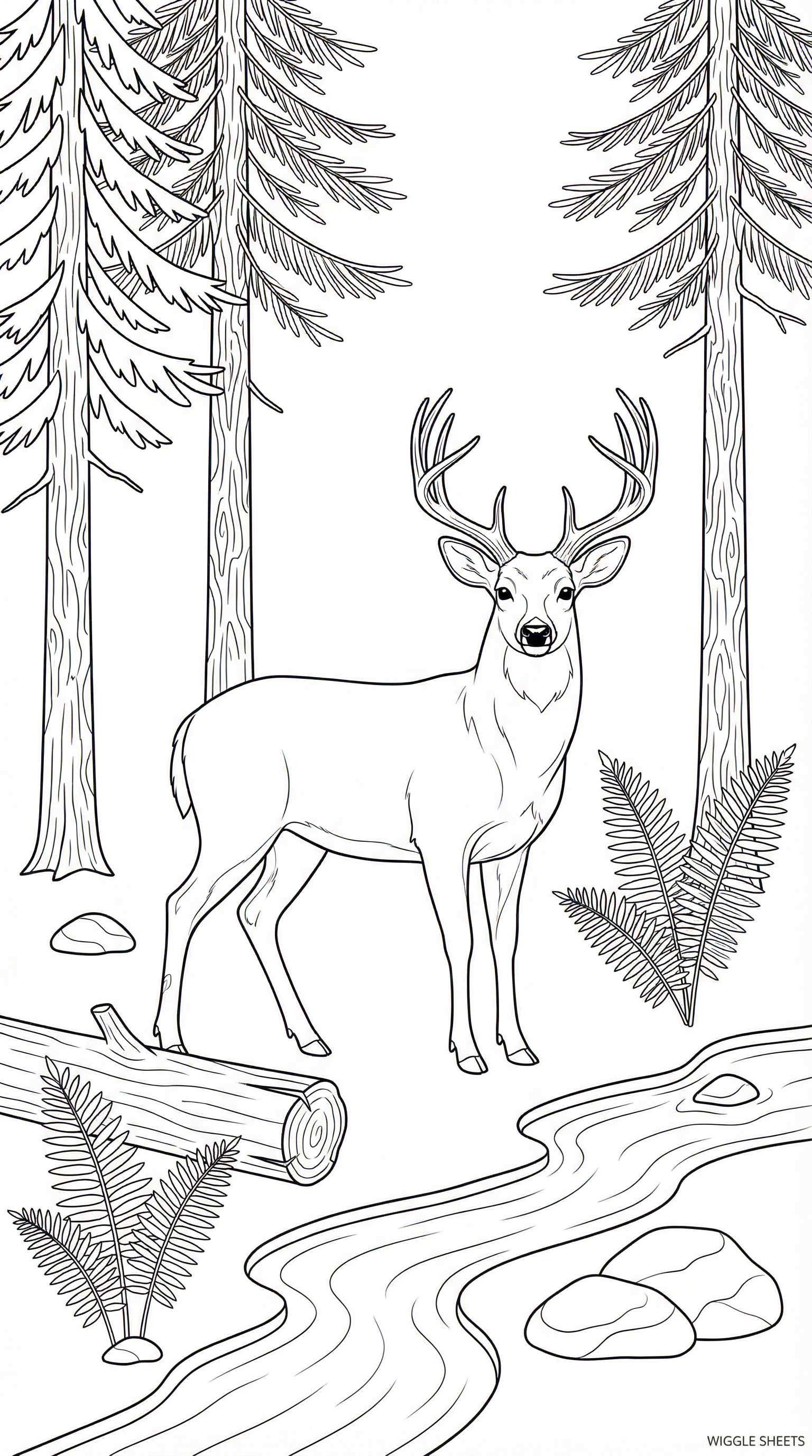 Big Buck Realistic Deer Coloring Page
