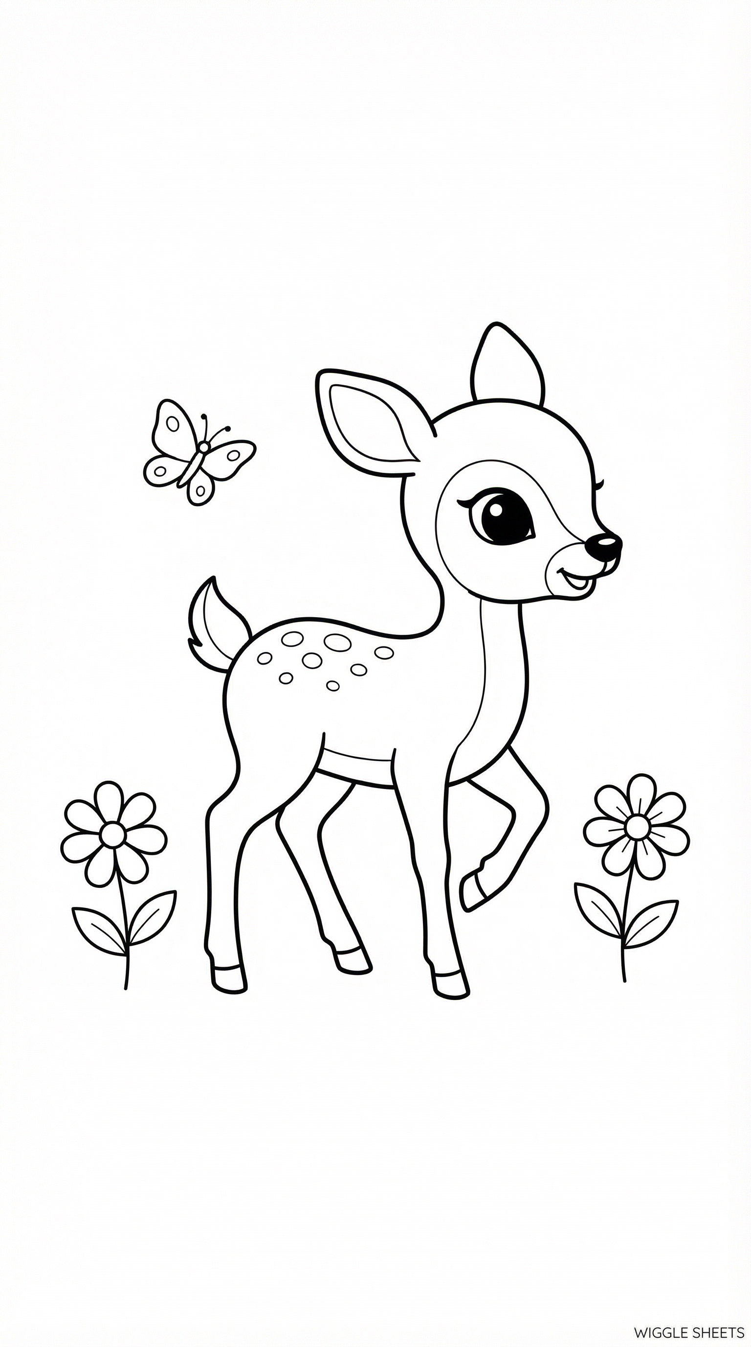 Cute Baby Deer Coloring Page