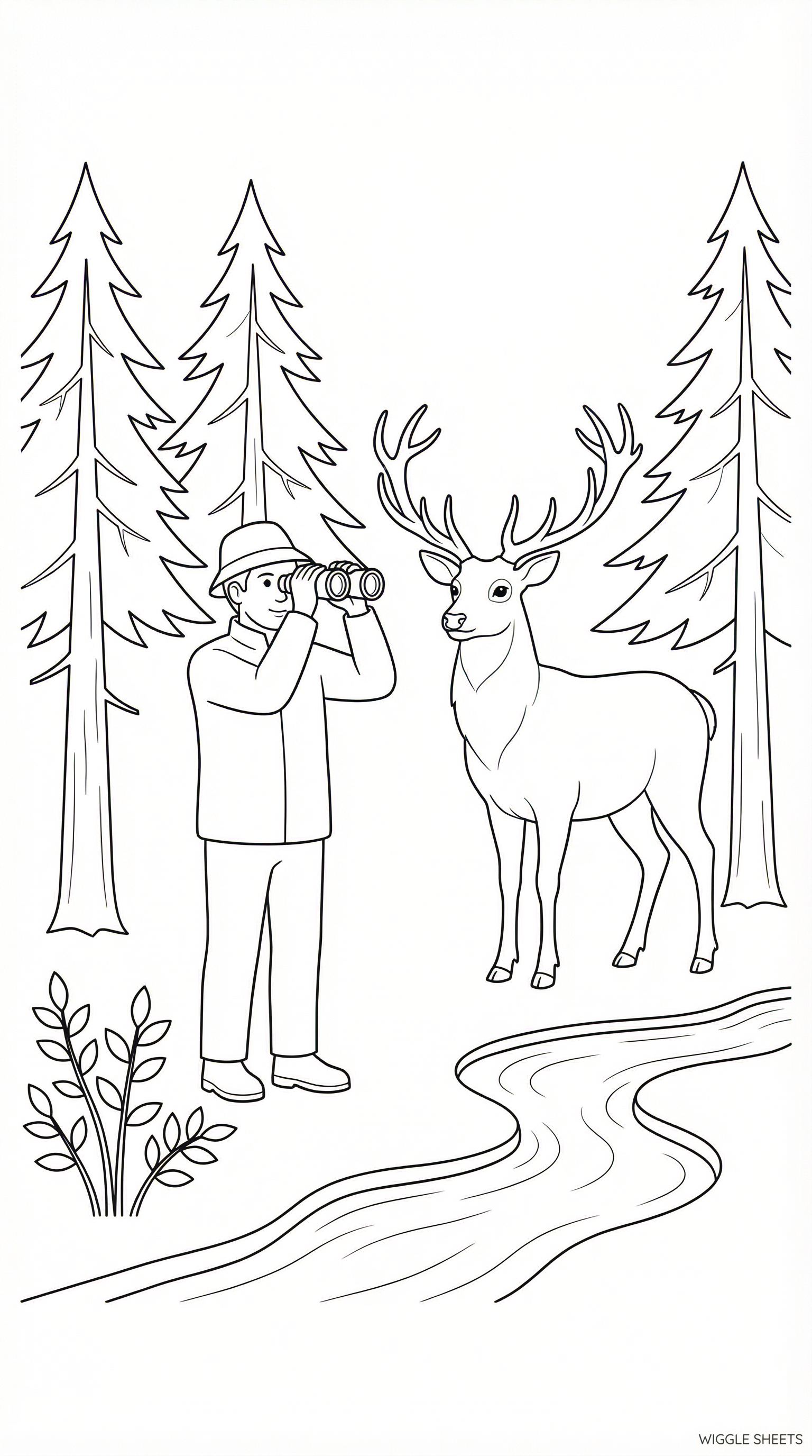 Deer Hunting Coloring Page